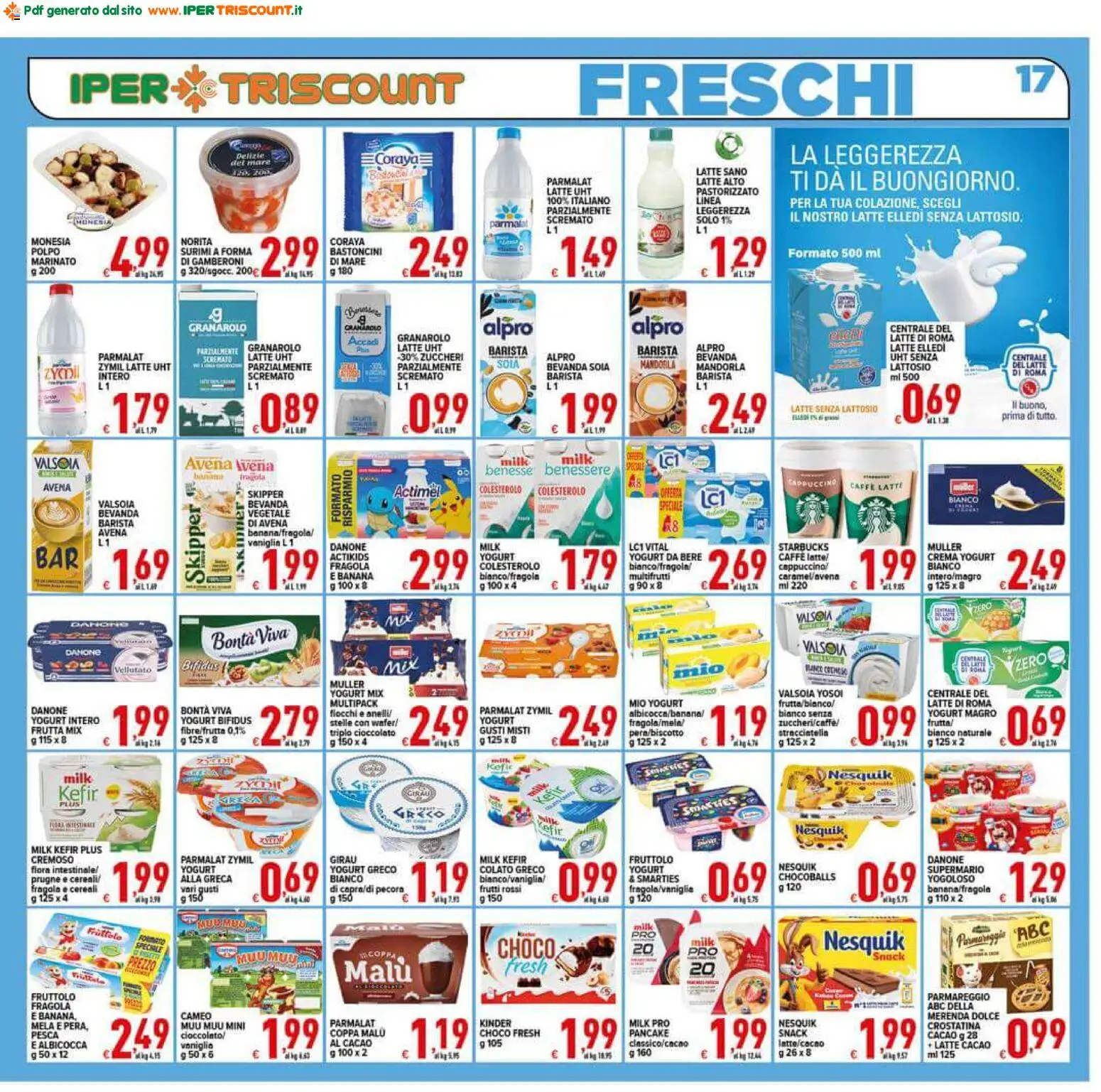 Volantino Ipertriscount del 23/09/2026 | Pagina: 17 | Prodotti: Cereali, Polpo, Latte intero, Senza lattosio