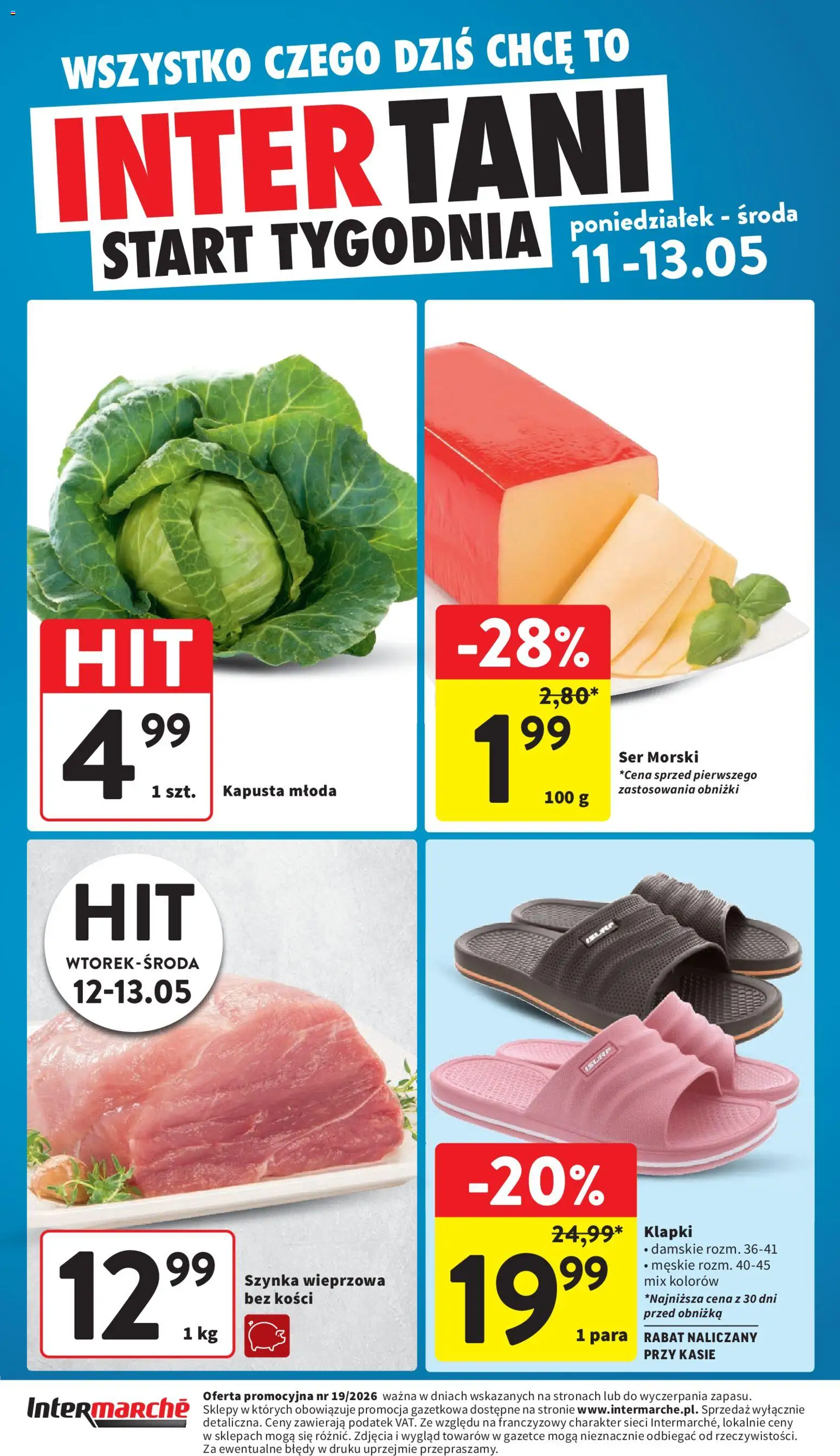 Intermarche gazetka od 07.05.2026 | Strona: 44 | Produkty: Kapusta, Klapki, Szynka, Ser