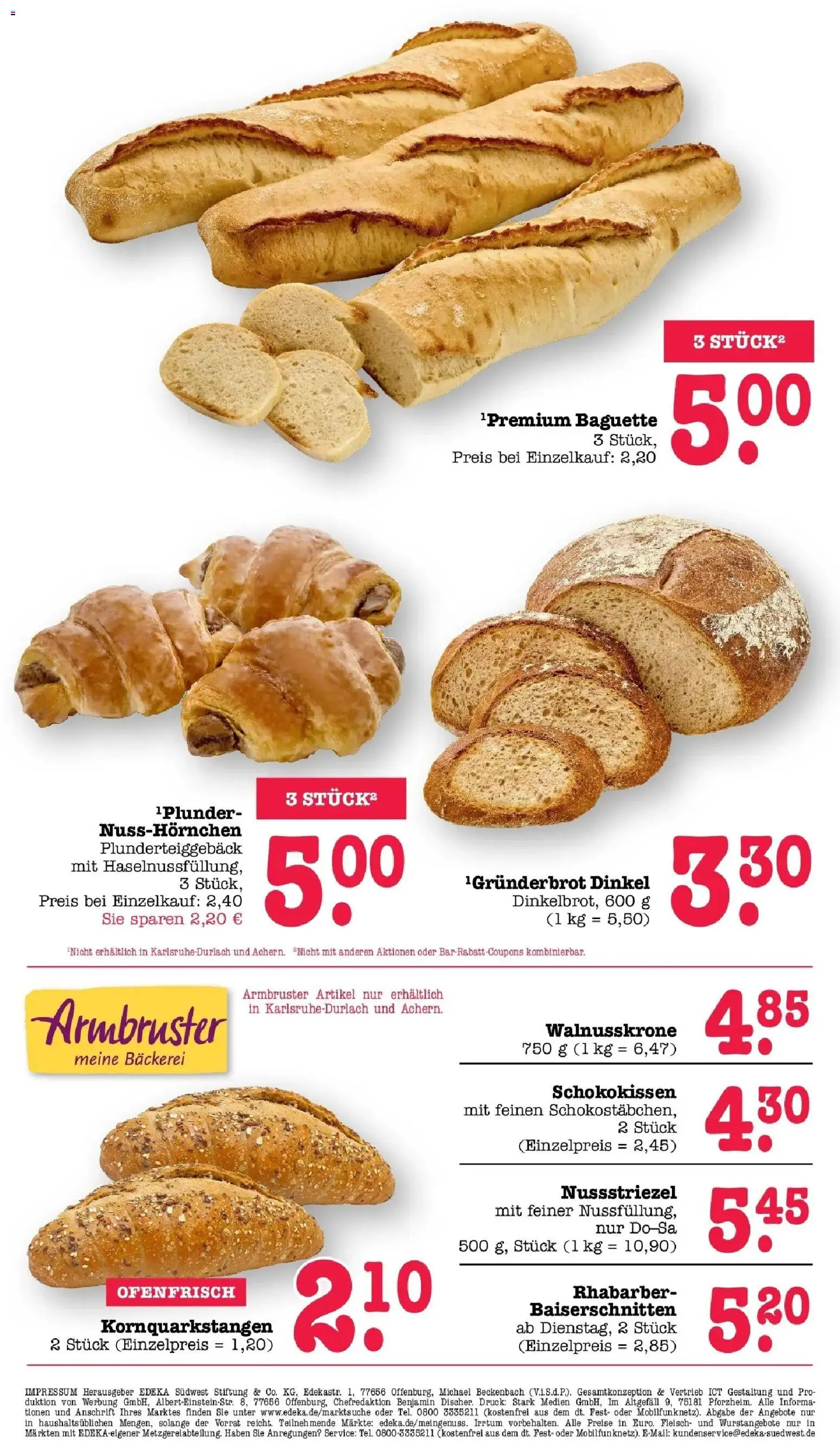 Edeka prospekt Bühlertal	 – gültig ab 27.04.2026 | Seite: 36 | Produkte: Bäckerei, Baguette, Rhabarber, Fleisch