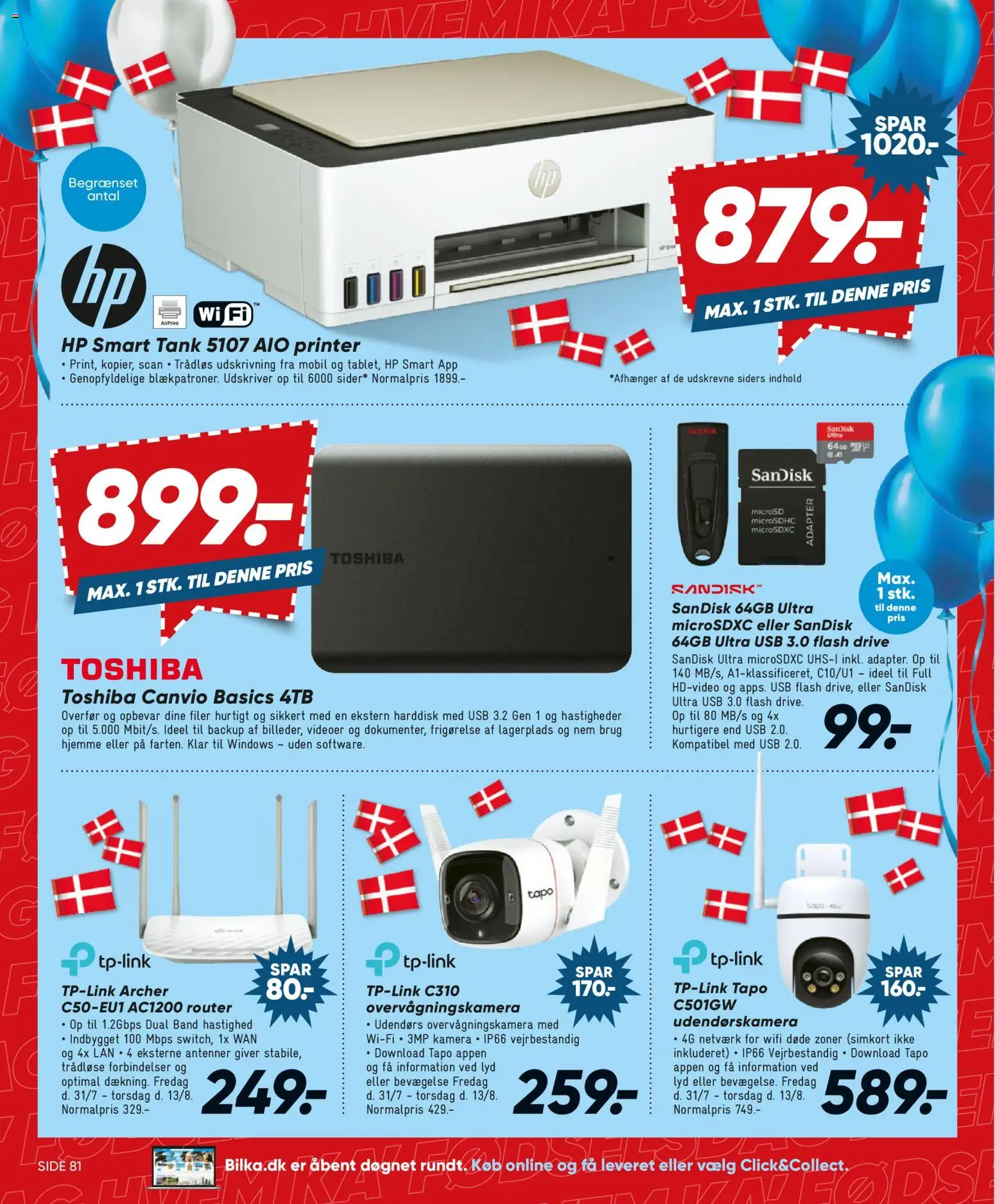 Bilka tilbudsavis – gyldig fra 31/07/2026 | Side: 40 | Produkter: Printer, Harddisk, Kamera, Router