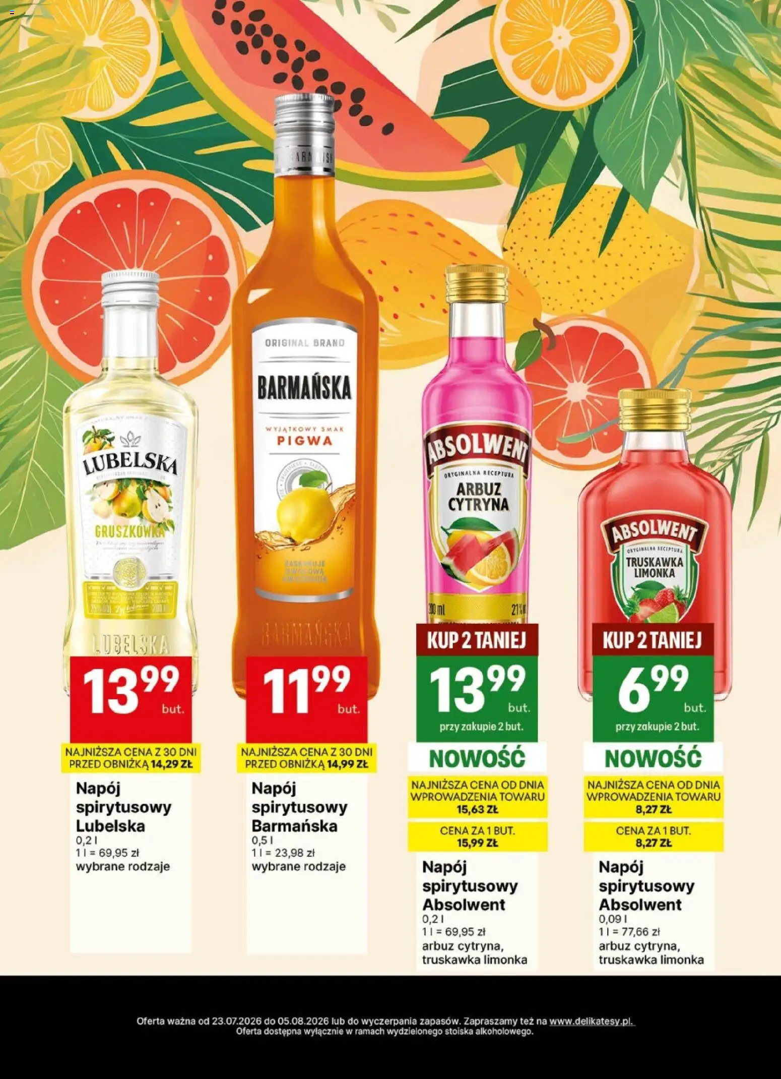 Delikatesy Centrum gazetka - DeliBarek od 23.07.2026 | Strona: 14 | Produkty: Cytryna, Limonka, Arbuz, Pigwa