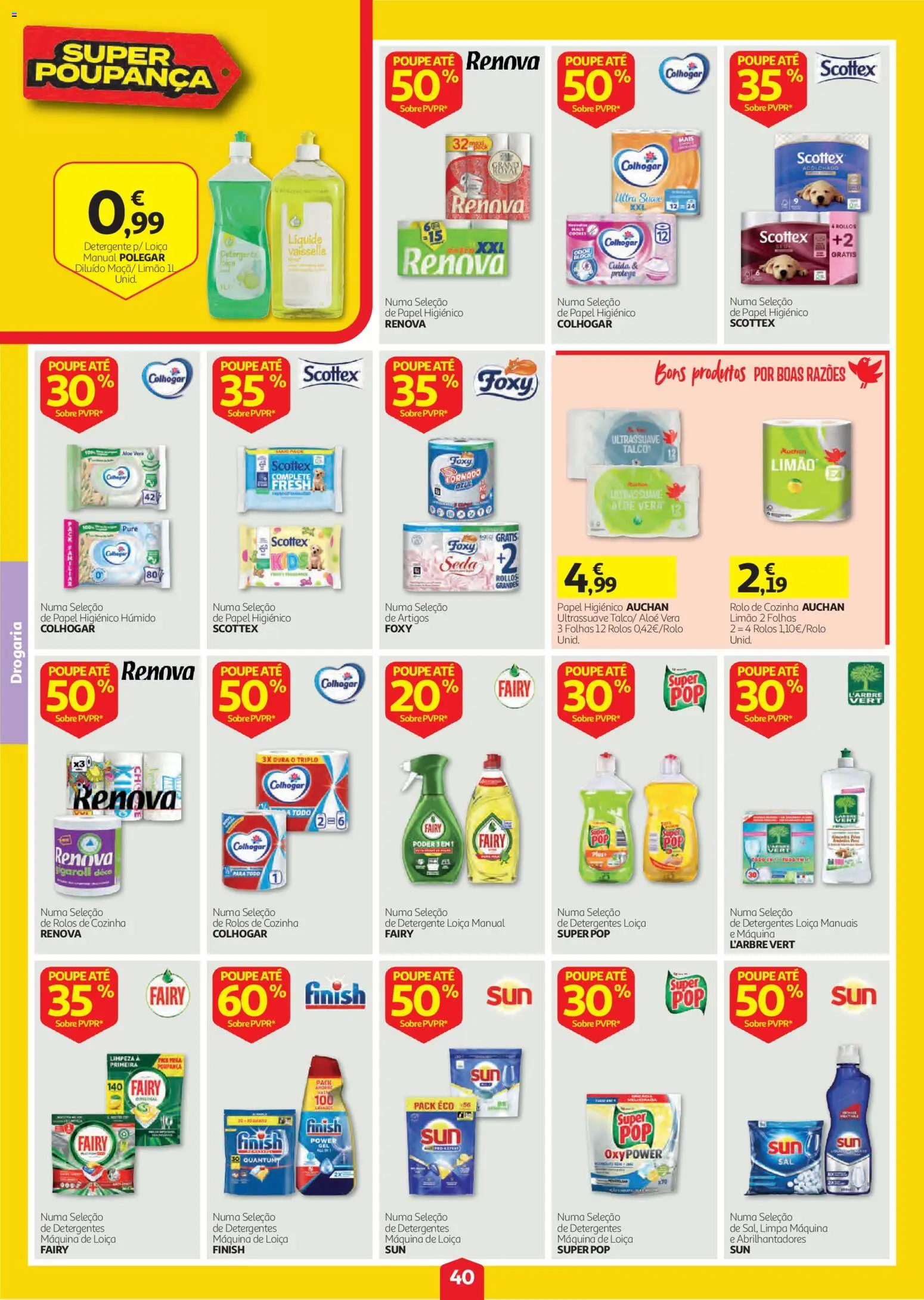 Auchan folheto │ válido de 08/10/2026 | Página: 40 | Produtos: Papel higiénico, Detergente, Aloe Vera