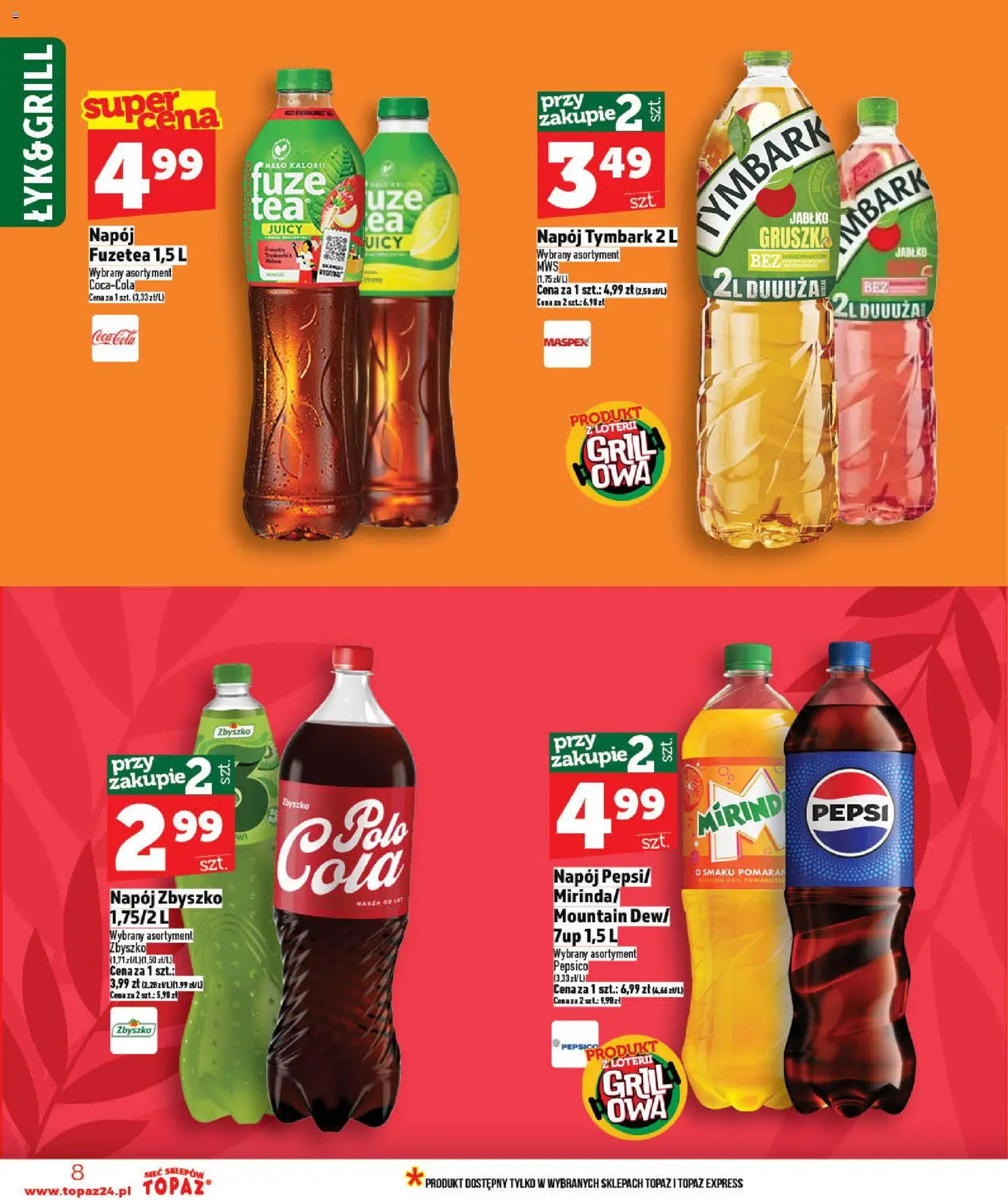 Topaz gazetka od 07.05.2026 | Strona: 8 | Produkty: Gruszka, Grill, Pepsi