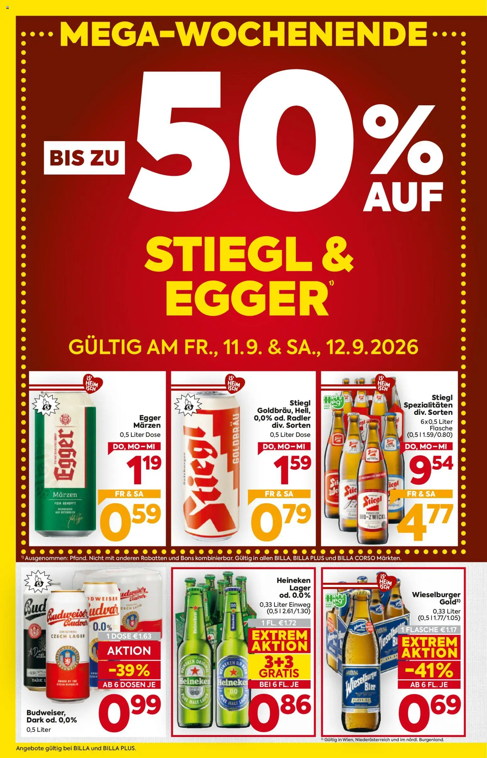 Billa AT akciós ujság - amely érvényes a következő dátumtól: 2026.09.10. | Oldal: 2 | Termékek: Radler, Heineken