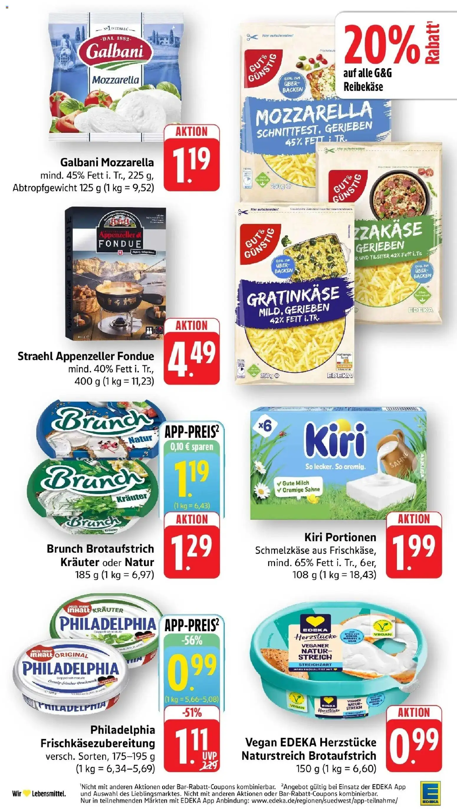 Edeka Prospekt Freiburg (ab 26.10.2026) » Angebote Online | Seite: 13 | Produkte: Milch, Philadelphia, Fondue, Sahne