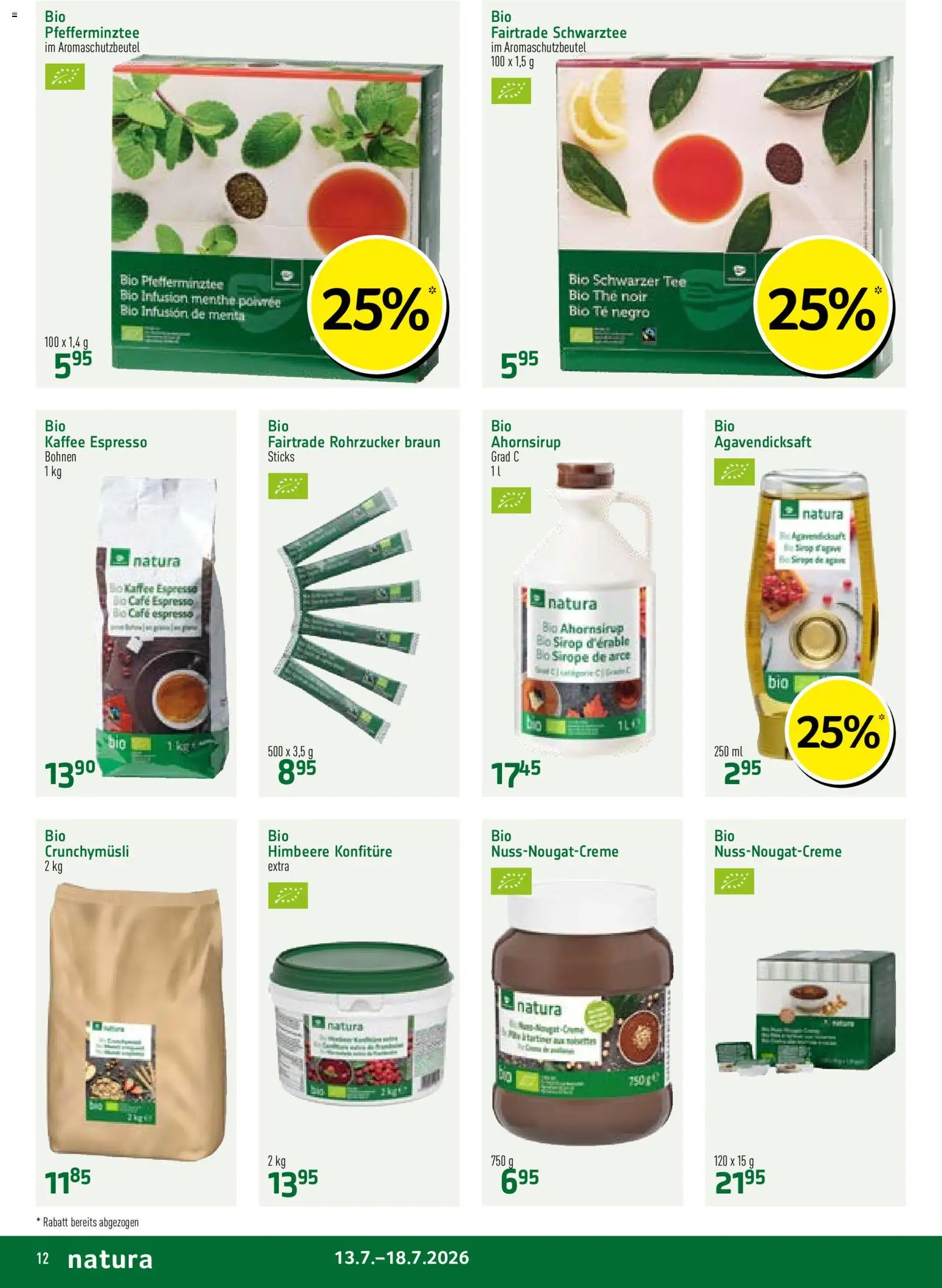 Prodega aktionen Natura – gültig ab 13.07.2026 | Seite: 12 | Produkte: Kaffee, Tee, Himbeere