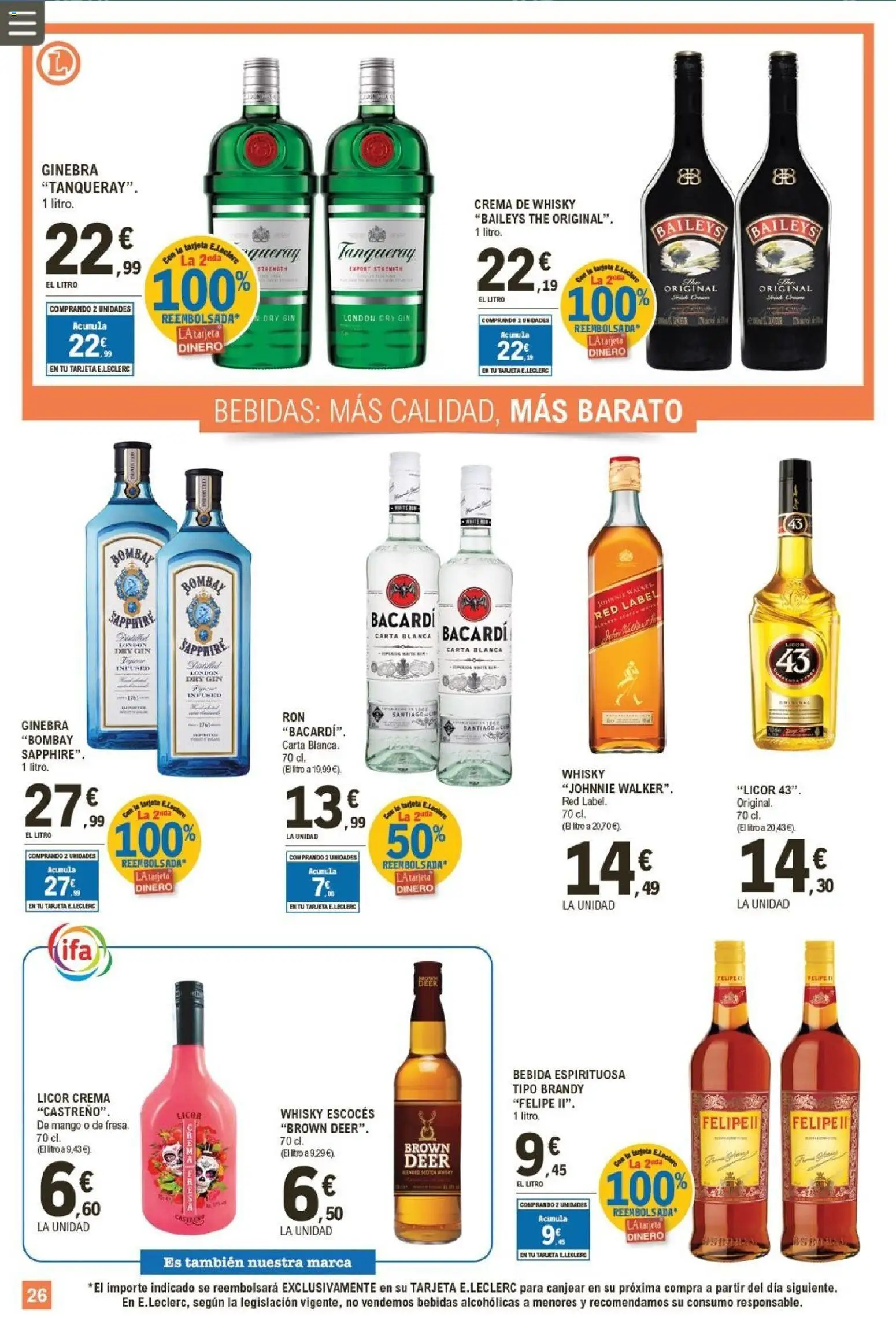 E.Leclerc folleto │ válido desde el 06.05.2026 | Página: 26 | Productos: Ginebra, Crema, Ρούτερ, Μαύρο πιπέρι