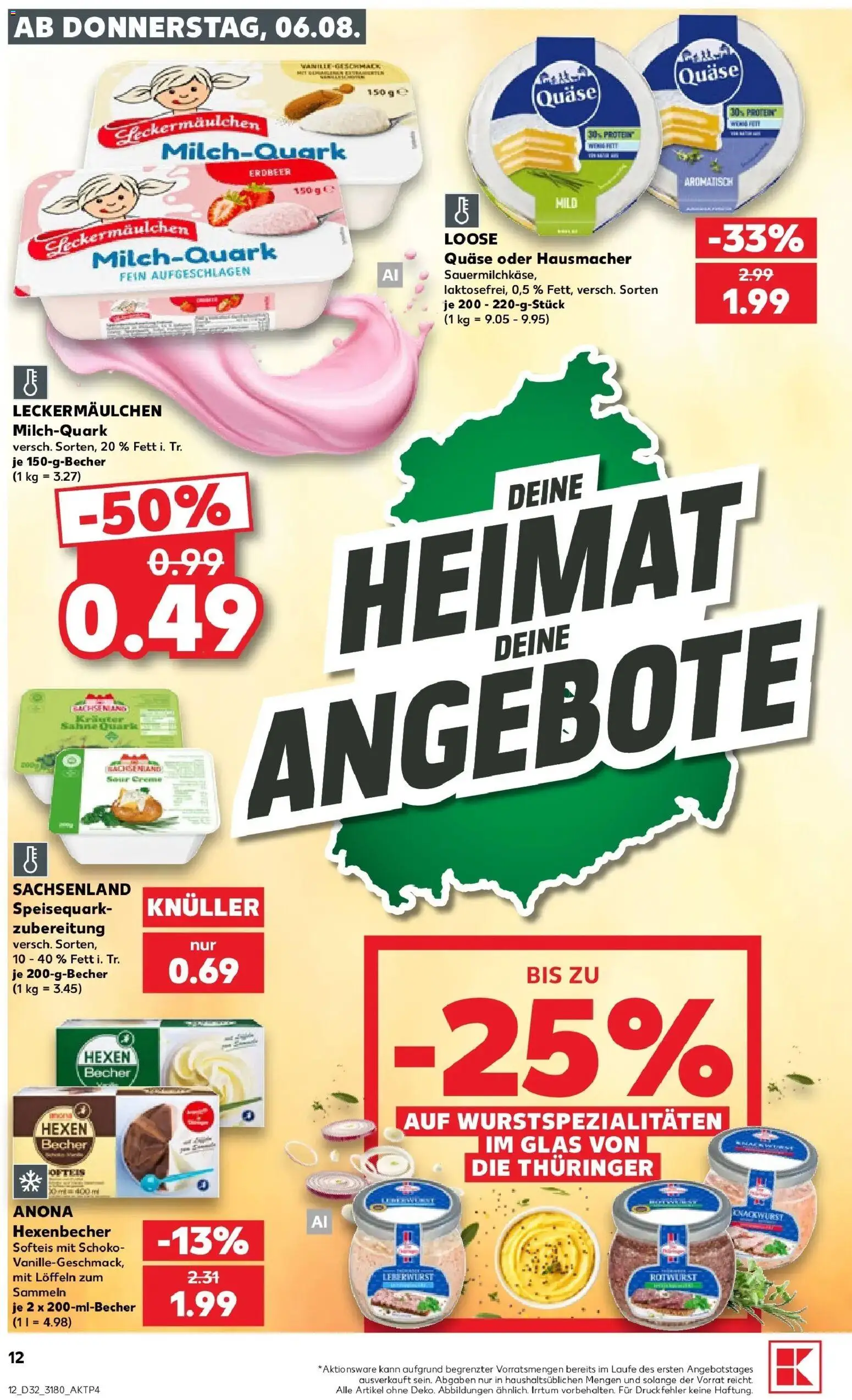 Kaufland Prospekt Borna – gültig ab 03.08.2026 | Seite: 21 | Produkte: Quark, Creme, Sahne, Speisequark