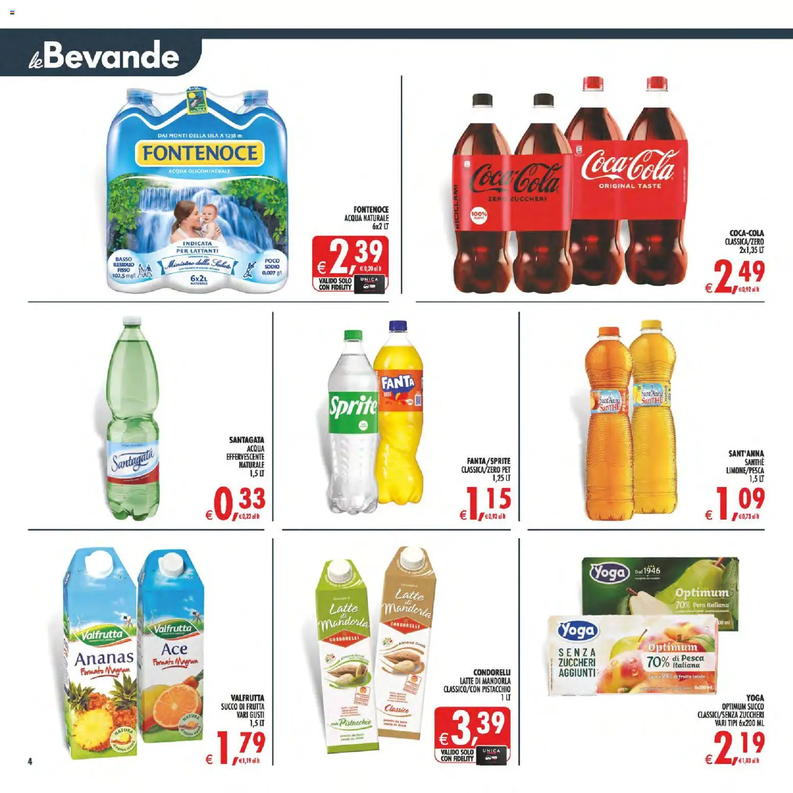 Volantino Decò del 11/08/2026 | Pagina: 4 | Prodotti: Acqua, Latte, Ananas, Sprite