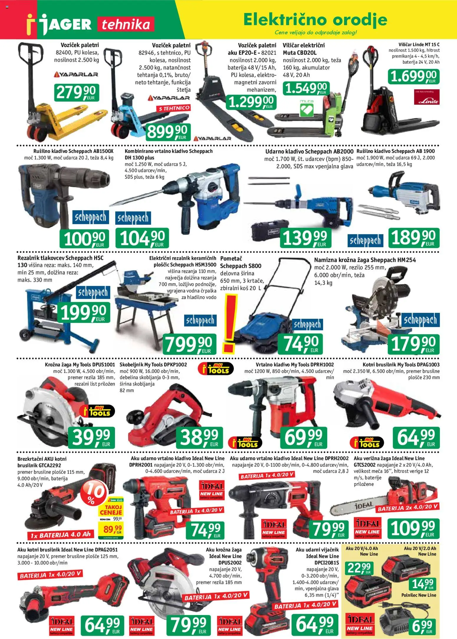 Novi Jager katalog ponudbe – veljaven od 26.08.2026 | Stran: 3 | Izdelki: Verižna žaga, Orodje, Kos, Voziček