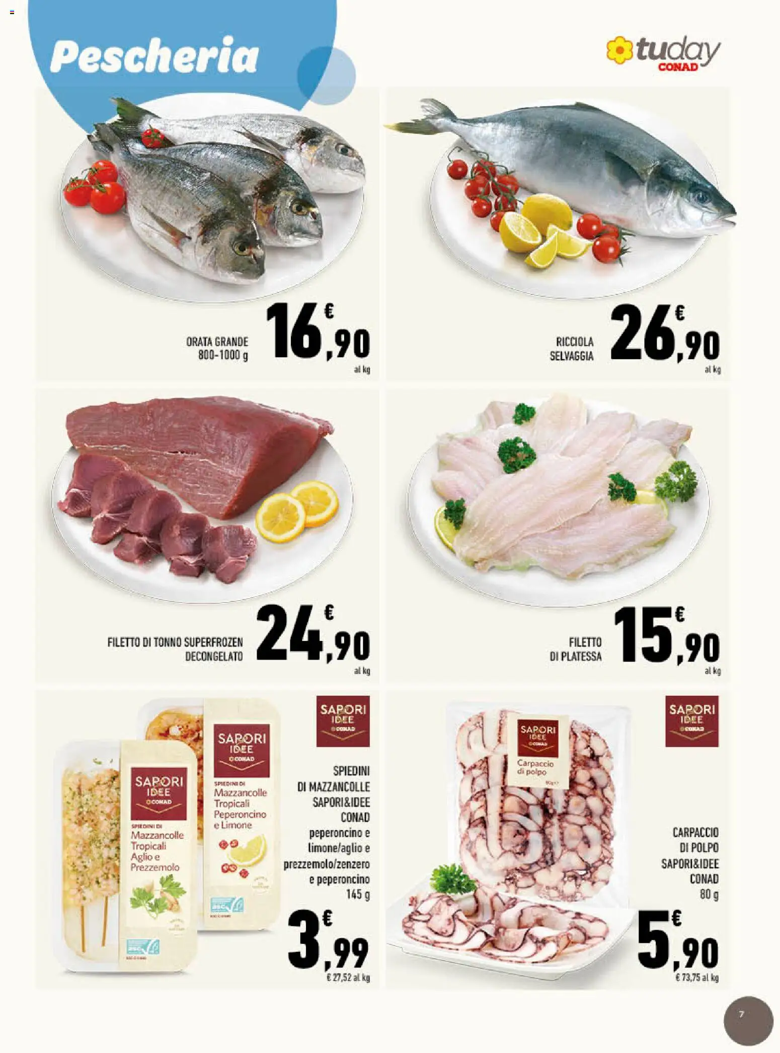 Volantino Conad del 09/09/2026 | Pagina: 7 | Prodotti: Carpaccio, Limone, Aglio, Tonno