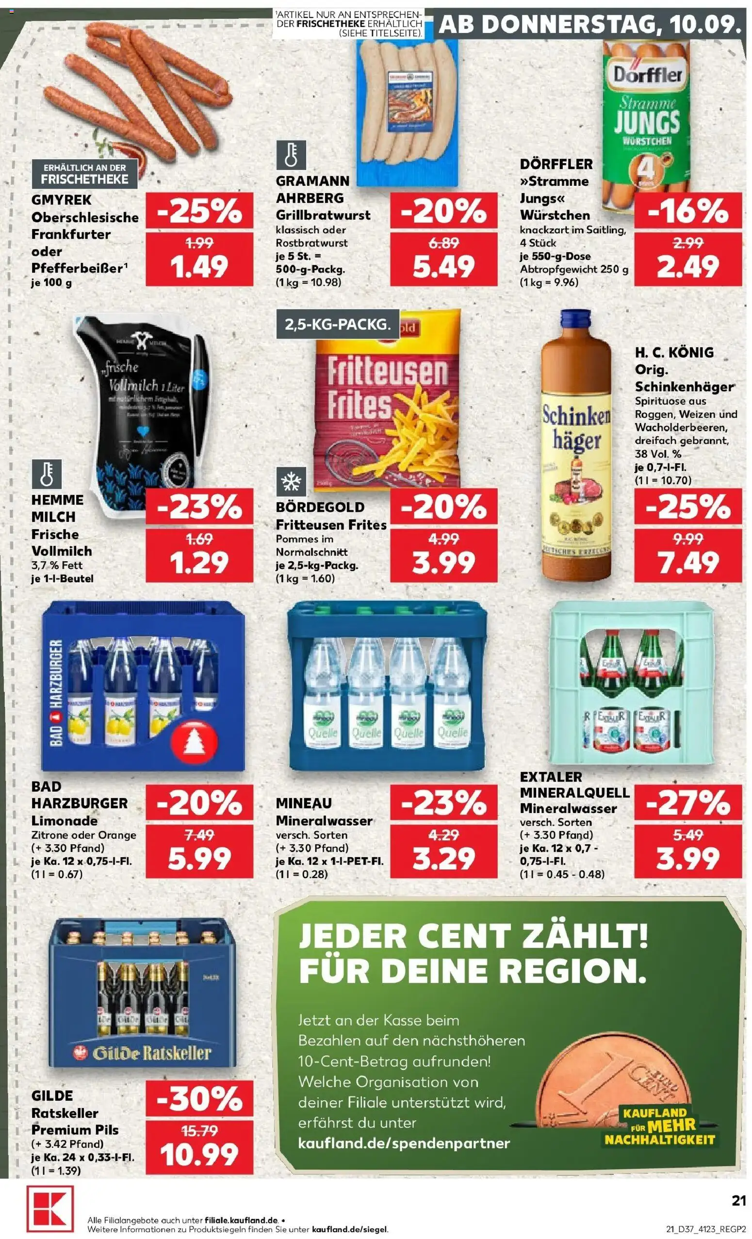 Prospekt Kaufland ab 10.09.2026 » Angebote Online zum Blättern | Seite: 21 | Produkte: Pommes, Limonade, Zitrone, Schinken