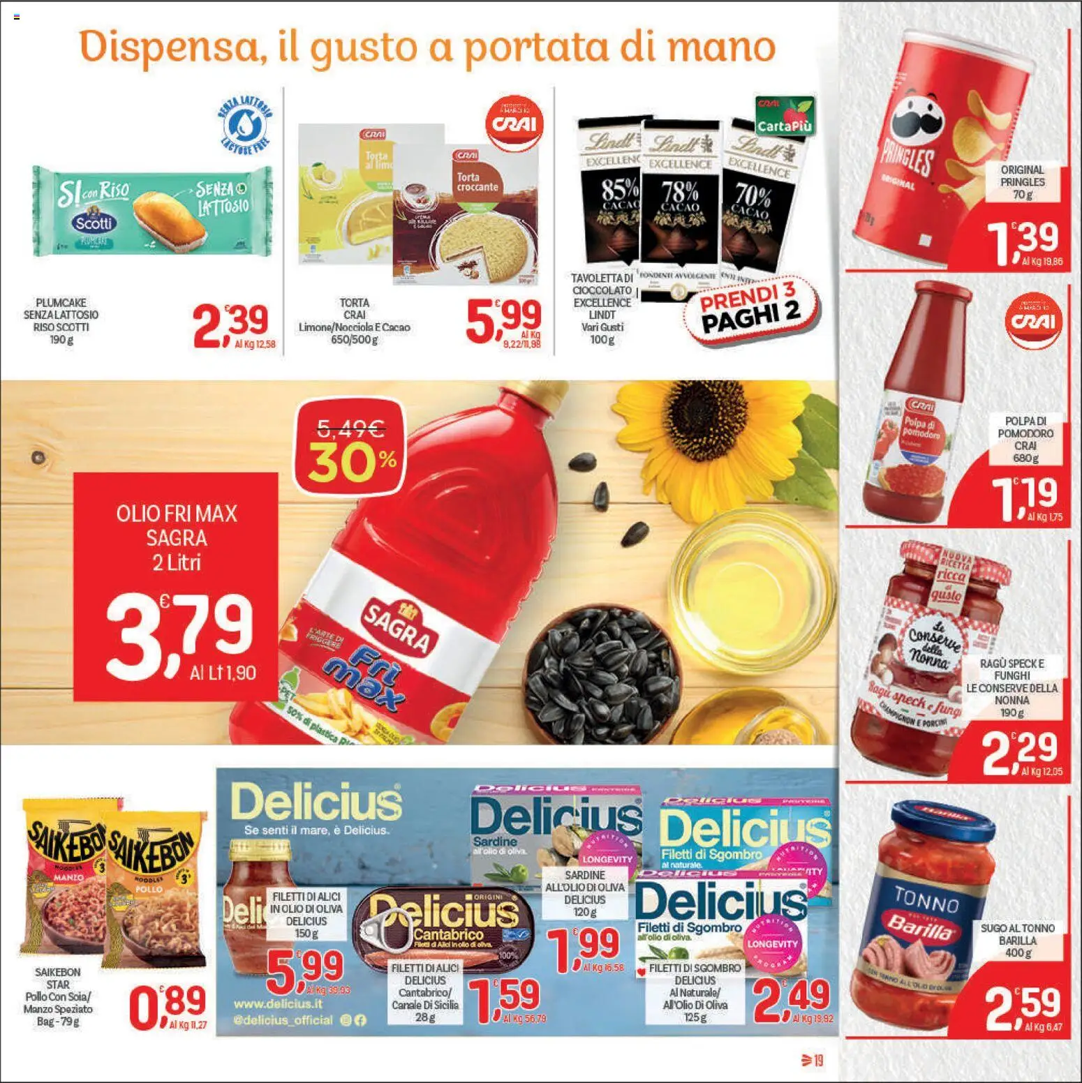 Volantino CRAI del 11.06.2026 | Pagina: 19 | Prodotti: Pollo, Plumcake, Sugo, Alici