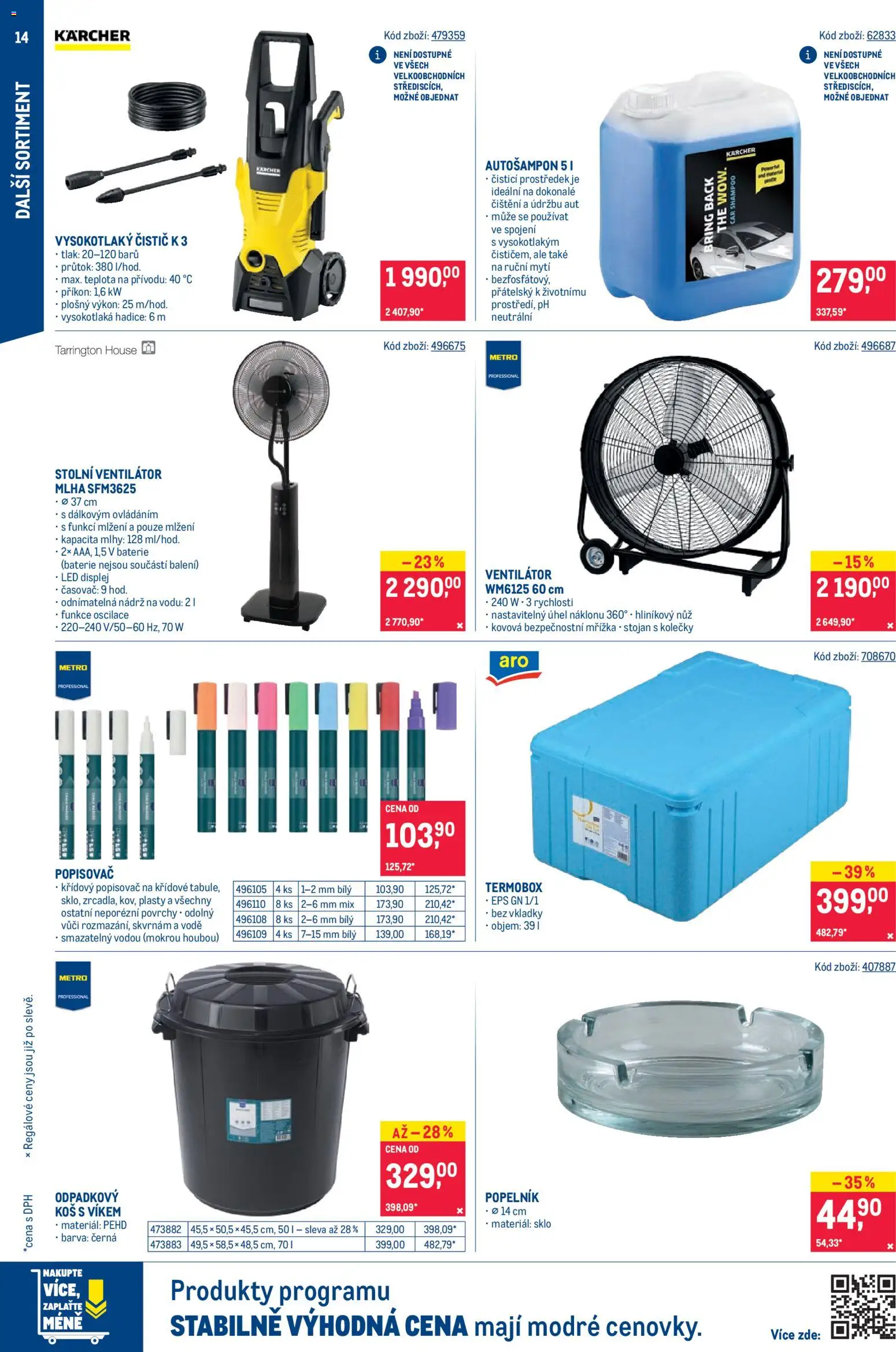 Makro leták - Letní sezona od 20.05.2026 | Strana: 14 | Produkty: Termobox, Kärcher, Vysokotlaký čistič, Baterie