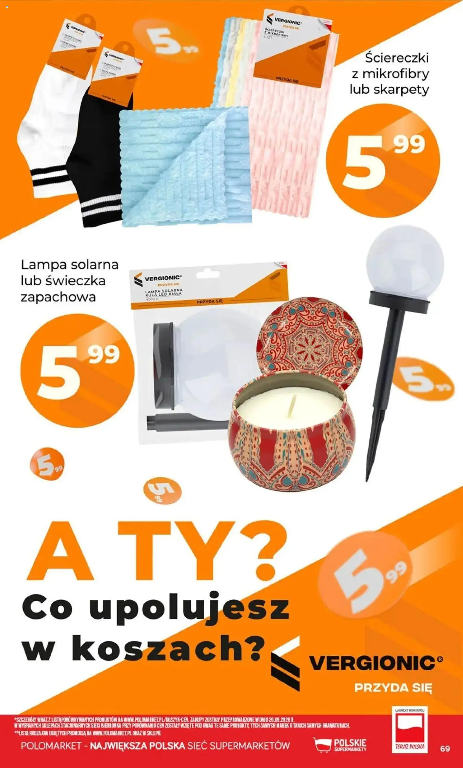 Nowa POLOmarket gazetka od jutra 21.10.2026 | Strona: 69 | Produkty: Lampa solarna, Ściereczki, Lampa, Ściereczki z mikrofibry