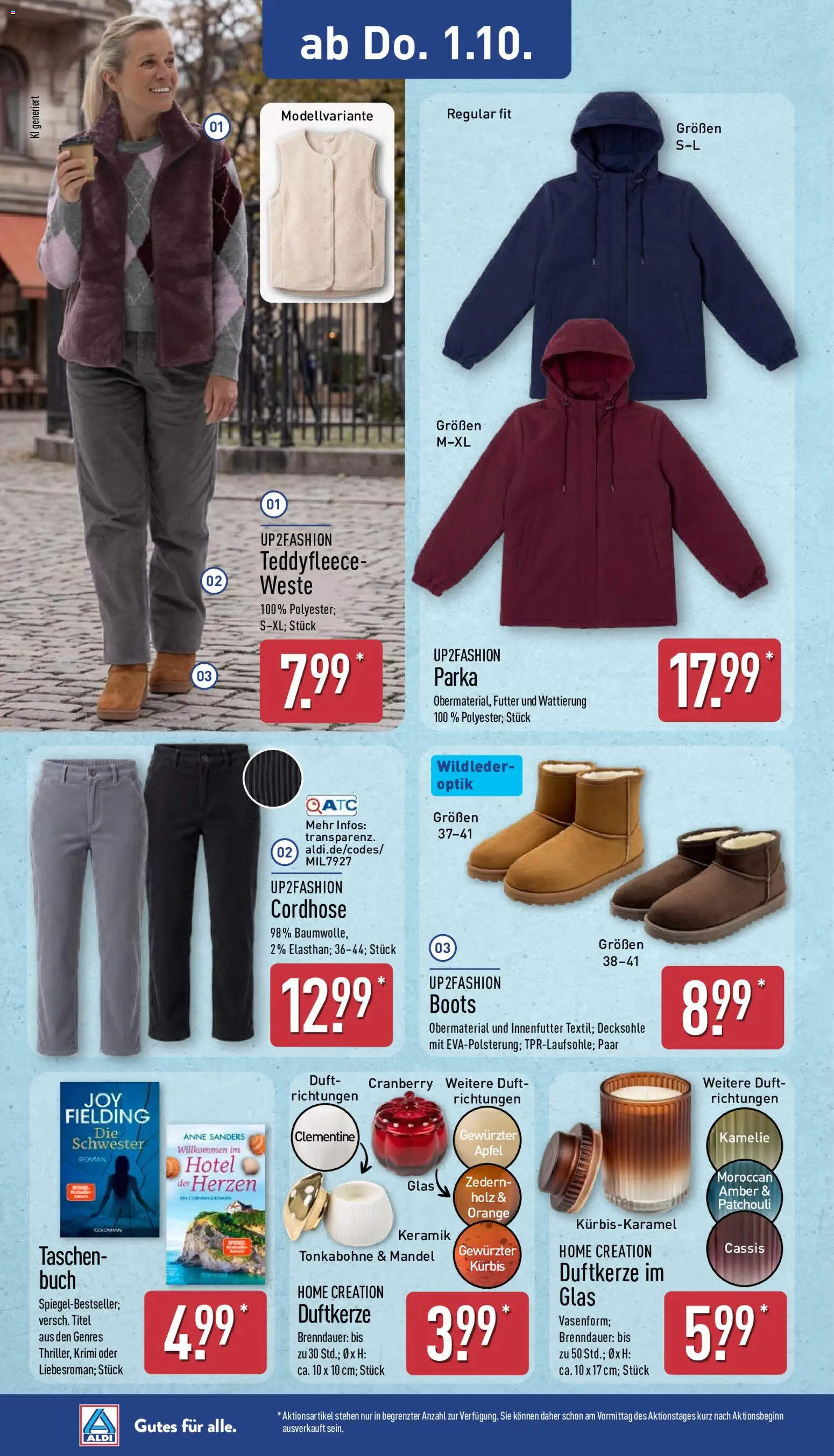 Aldi Prospekt – gültig ab 28.09.2026 | Seite: 9 | Produkte: Parka, Taschen, Kürbis, Home creation