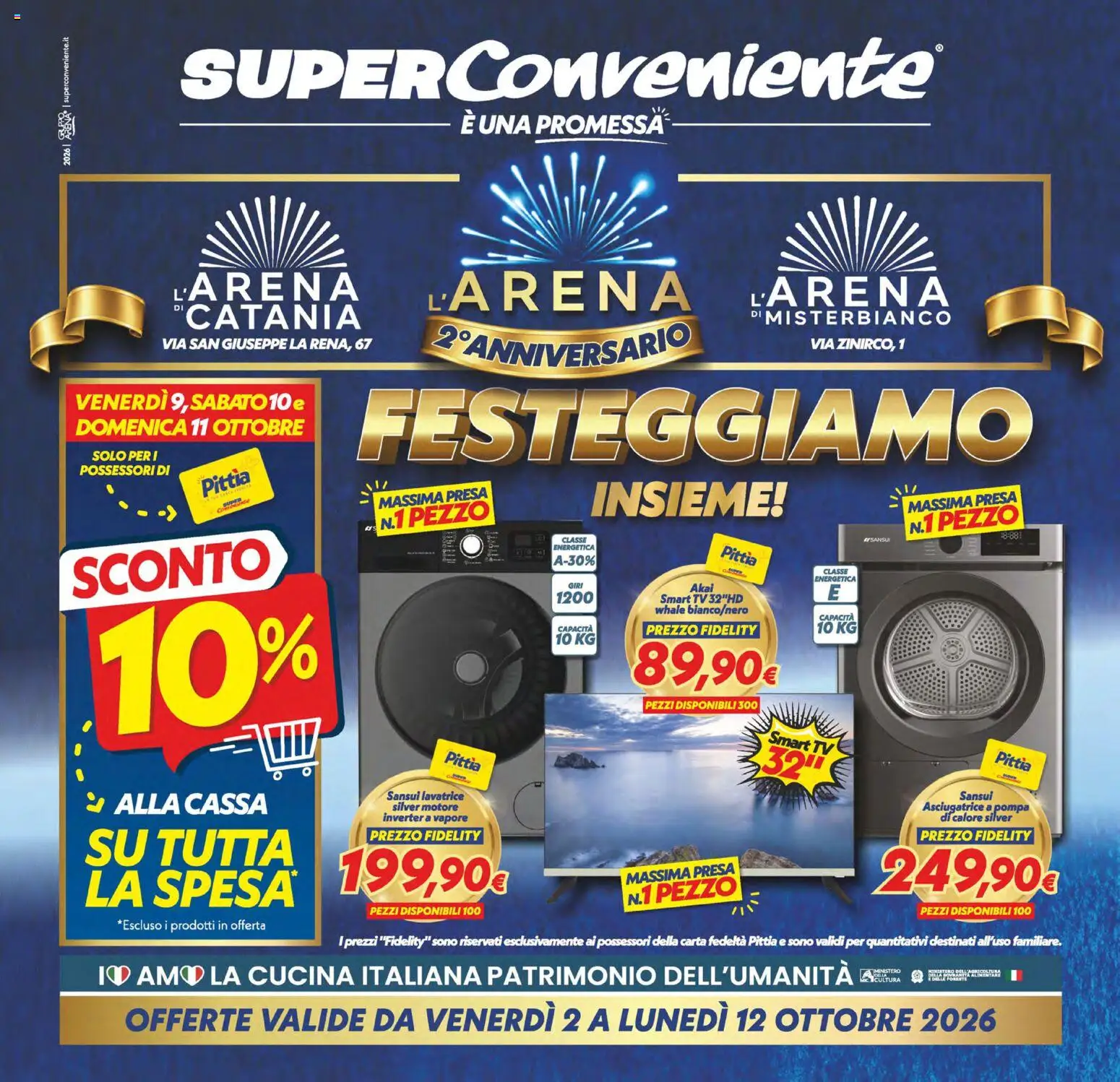 Volantino SuperConveniente del 02/10/2026 | Pagina: 26 | Prodotti: smart TV, Lavatrice, Asciugatrice, Presa