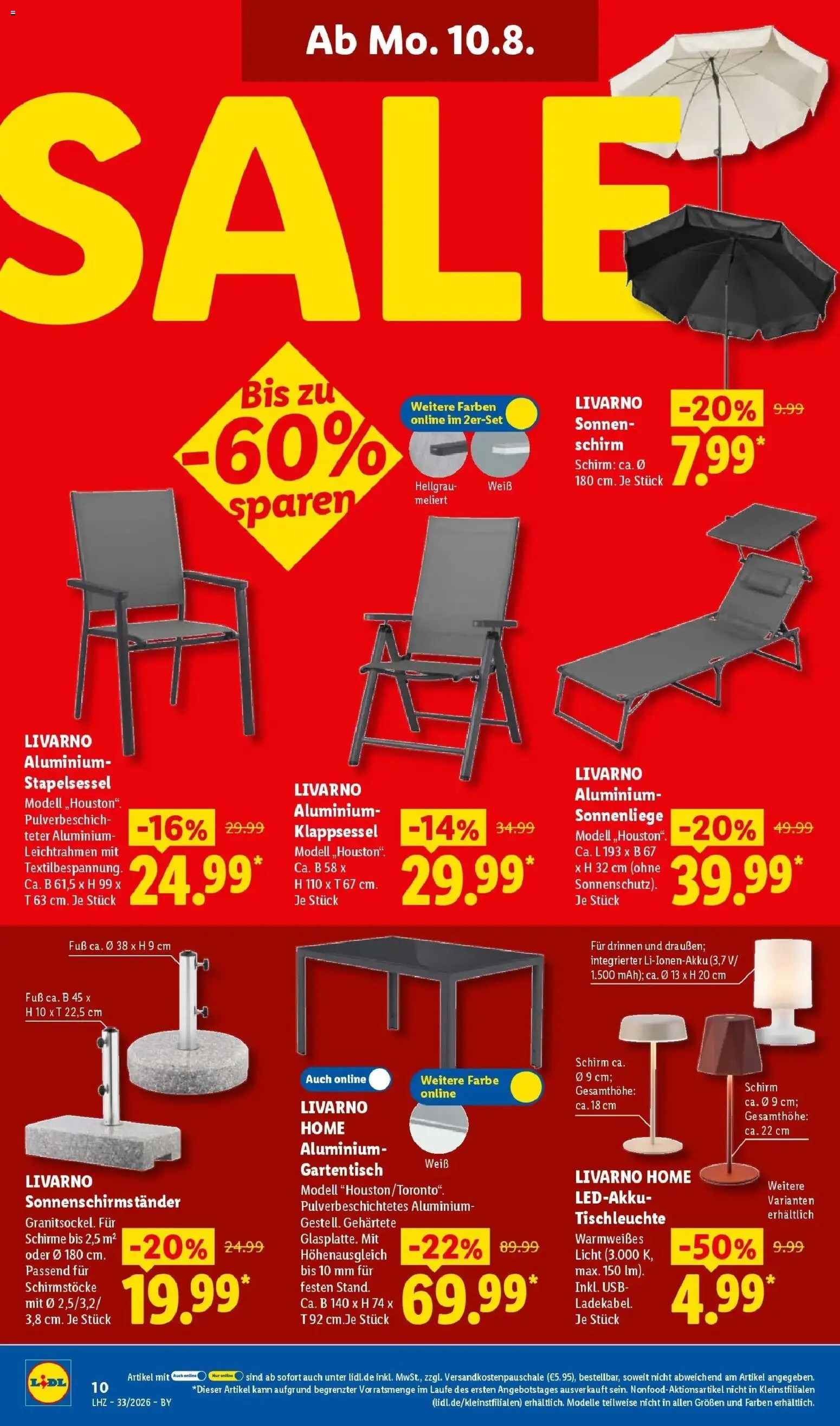 Lidl Prospekt Hof-innenstadt – gültig ab 10.08.2026 | Seite: 26 | Produkte: USB, Sonnenschirm