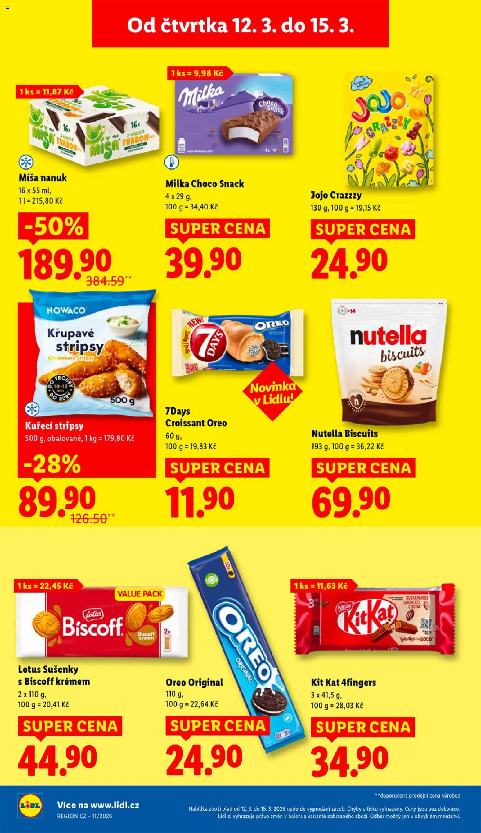Lidl leták od 12.03.2026 | Strana: 22 | Produkty: Milka, Tvaroh, Croissant, Sušenky