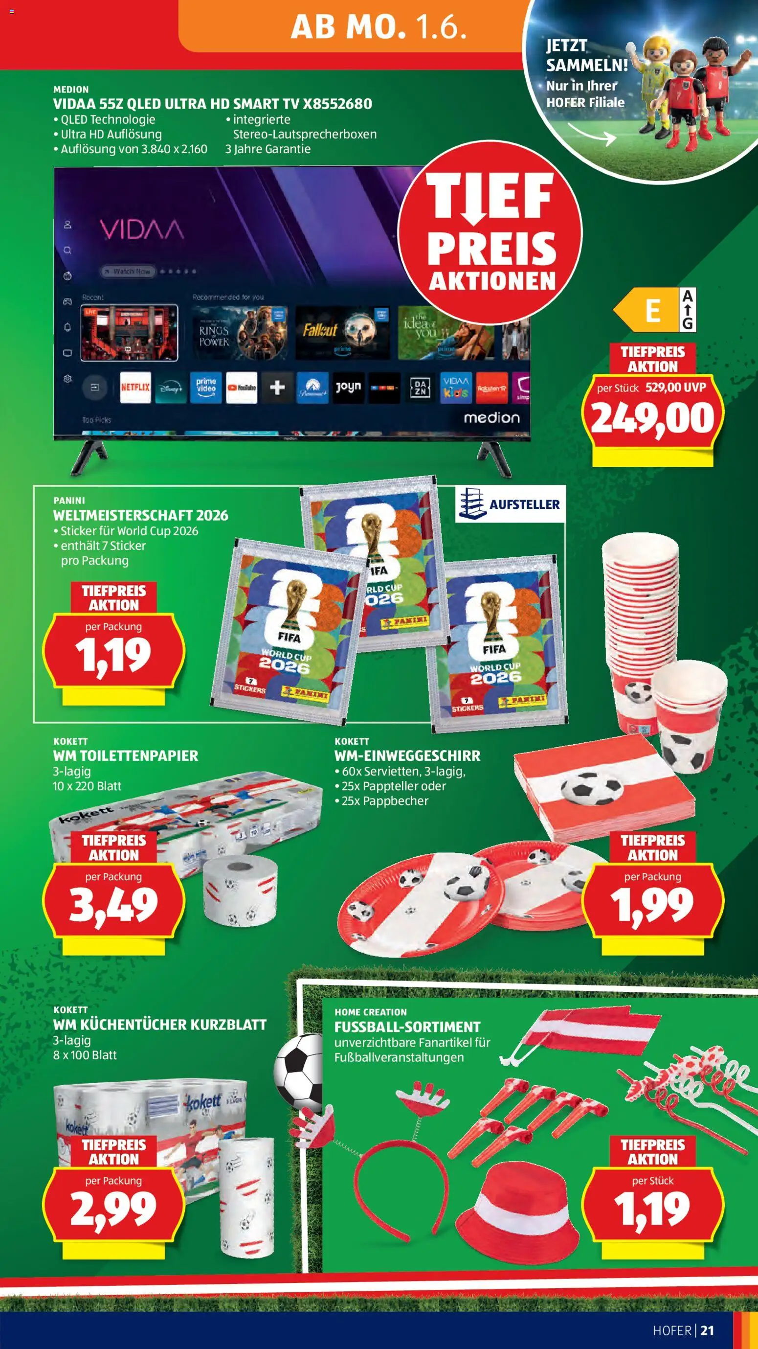Hofer AT akciós ujság - amely érvényes a következő dátumtól: 29.05.2026 | Oldal: 27 | Termékek: Videó, TV, Smart tv