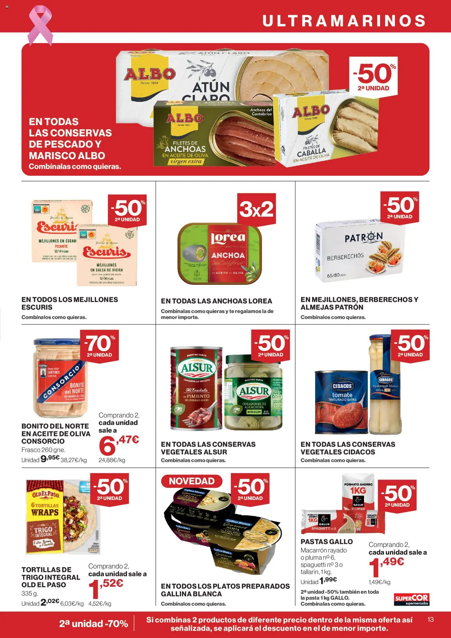 Supercor folleto │ válido desde el 15/10/2026 | Página: 13 | Productos: Tortillas, Berberechos, Aceite de oliva, Caballa