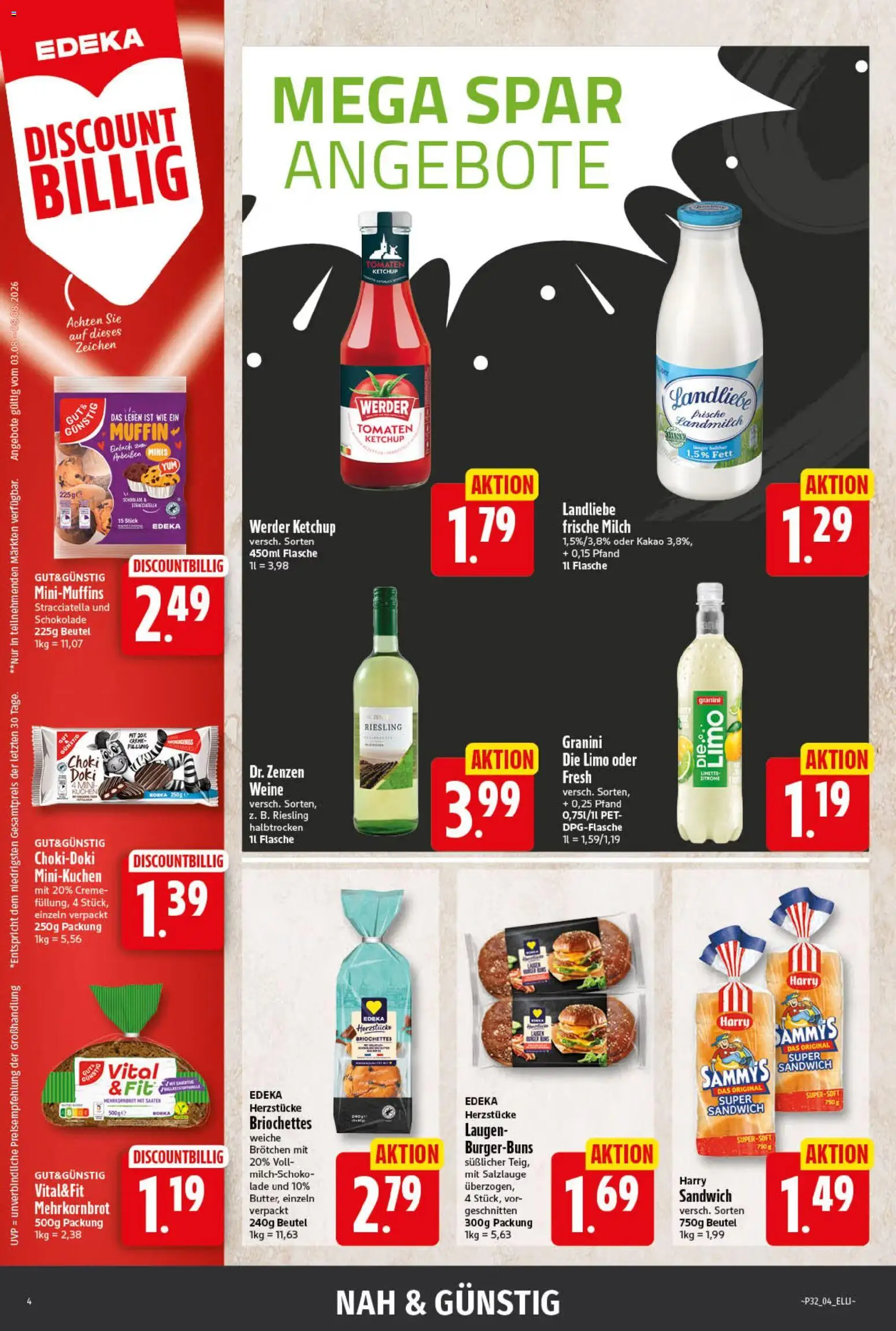 Elli Markt Prospekt Bad – gültig ab 03.08.2026 | Seite: 4 | Produkte: Schokolade, Zitrone, Kuchen, Ketchup