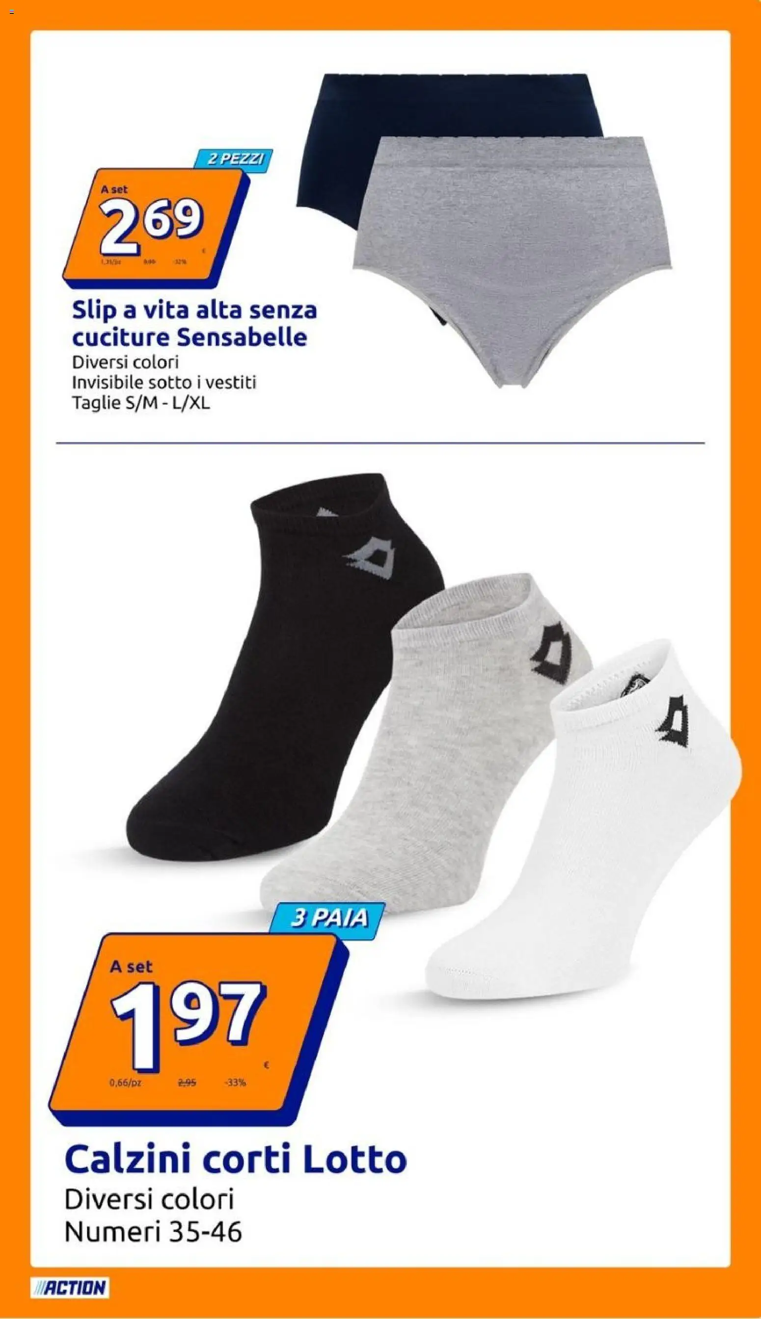 Volantino Action del 19/08/2026 | Pagina: 13 | Prodotti: Vestiti, Calzini, Slip