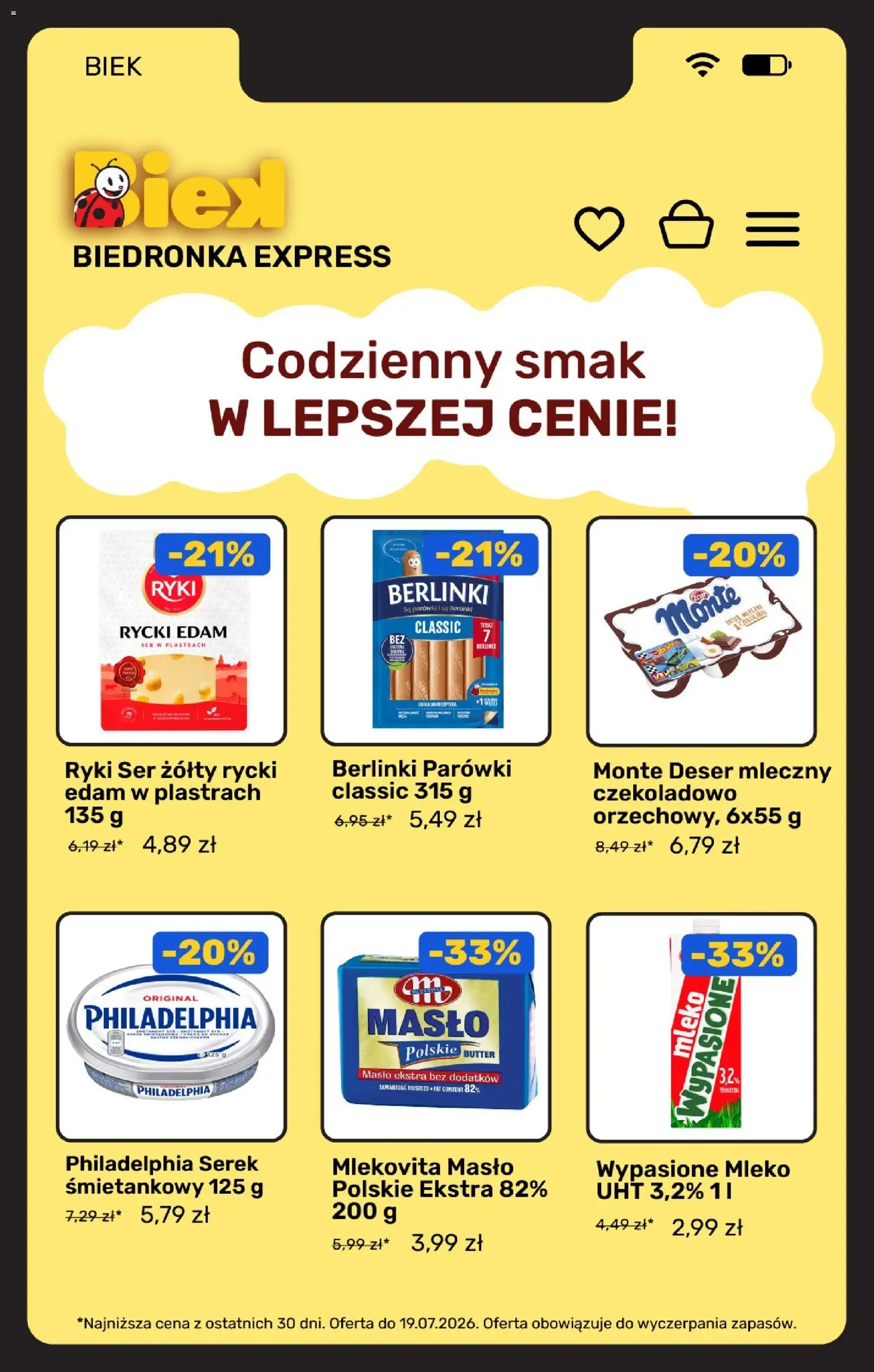 Biedronka Polsko leták - BIEK od 17.07.2026 | Strana: 8 | Produkty: Mléko, Máslo, Philadelphia