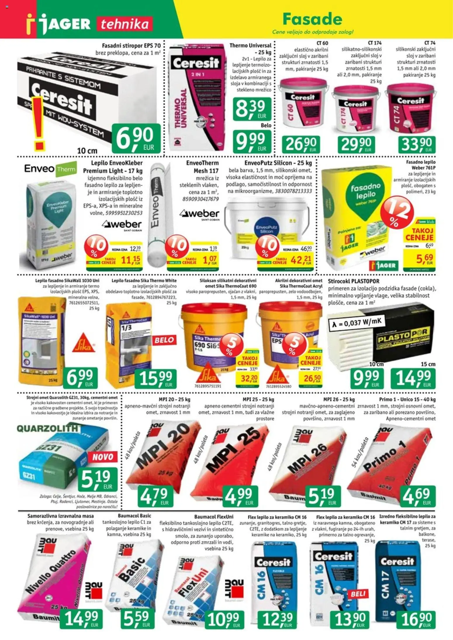Novi Jager katalog ponudbe – veljaven od 08.07.2026 | Stran: 3 | Izdelki: Mrežica, Lepilo
