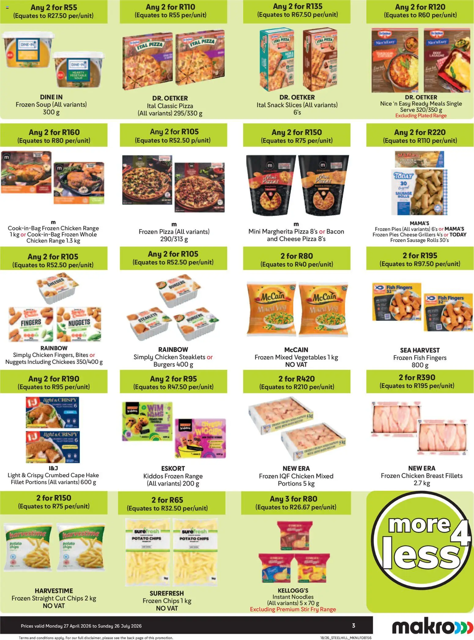 New Makro catalogue – valid from 27.04.2026 | Page: 3 | Products: Chicken, Fish, Vegetables, Bacon