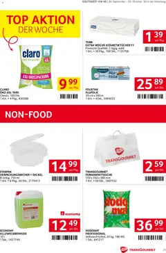 Transgourmet Flugblatt ab 28.09.2026 gültig | Seite: 21 | Produkte: Cutter, Geschirrspültabs