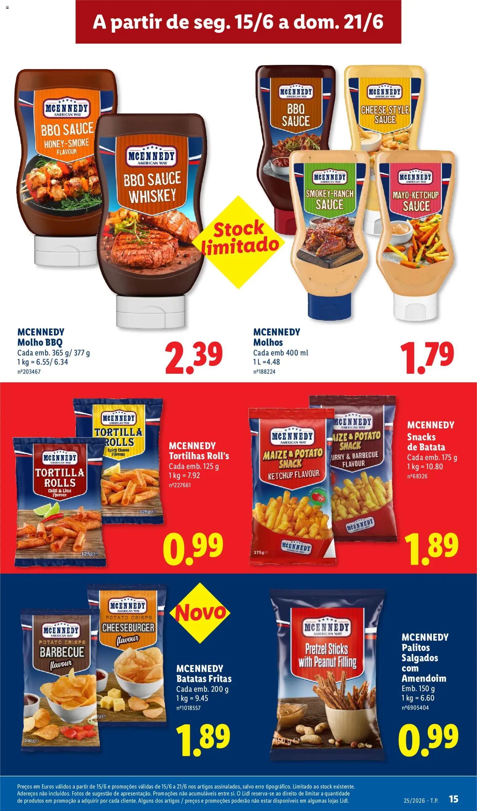 Lidl folheto │ válido de 15.06.2026 | Página: 15 | Produtos: Batata, Ketchup, Batatas fritas