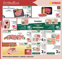 Anteprima del volantino SALSICCIA DI SUINO CONAD PERCORSO QUALITÀ, SALSICCIA DI SUINO CONAD PERCORSO QUALITÀ Carne italiana senza glutine grossa, sottile un esempio: grossa 480 g valido a partire dal 01/07/2026 | Pagina: 6
