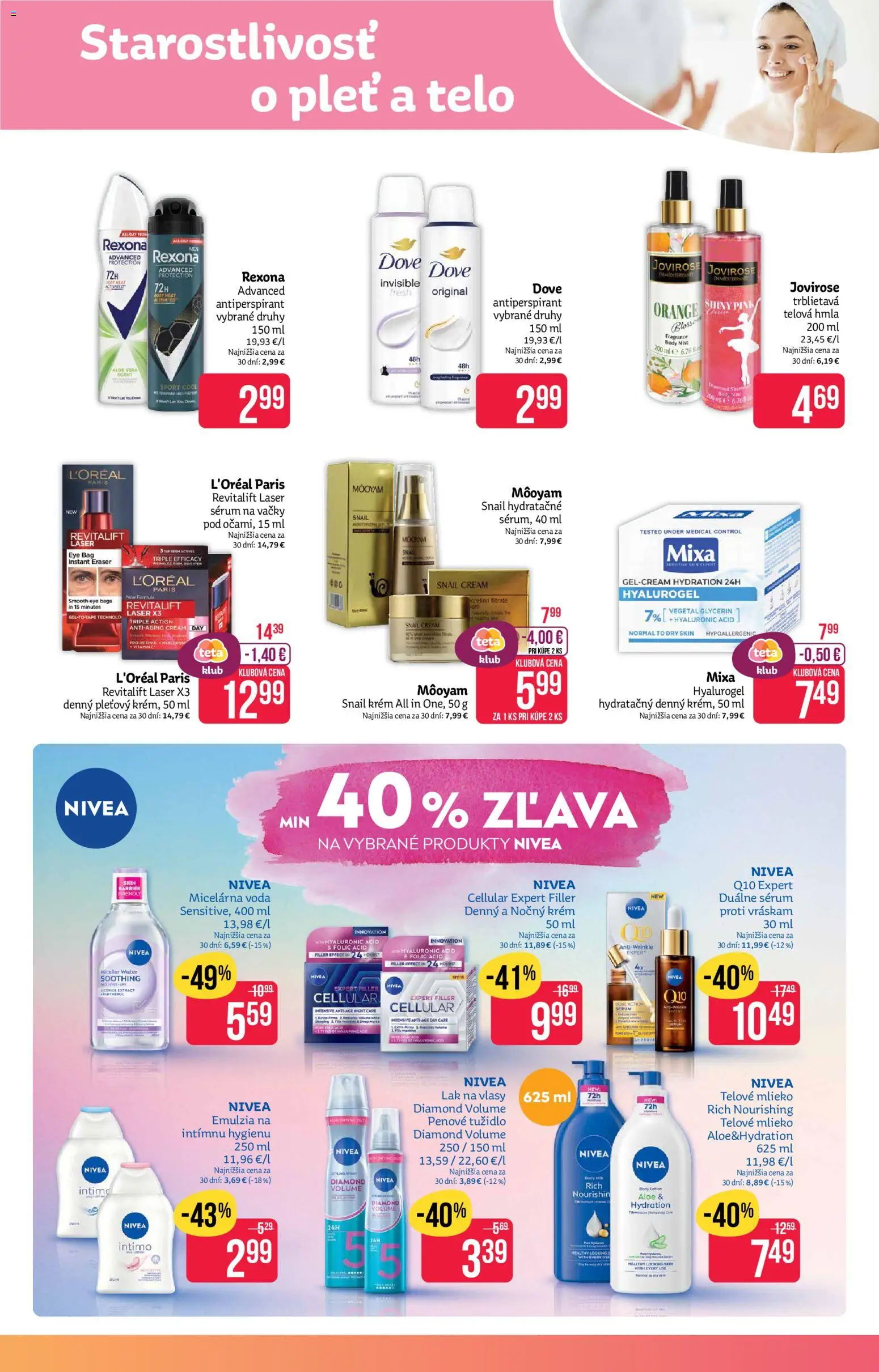 Nové Teta drogerie akcie – leták je platný od 11.05.2026 | Strana: 5 | Produkty: Laser, Nivea, Krém