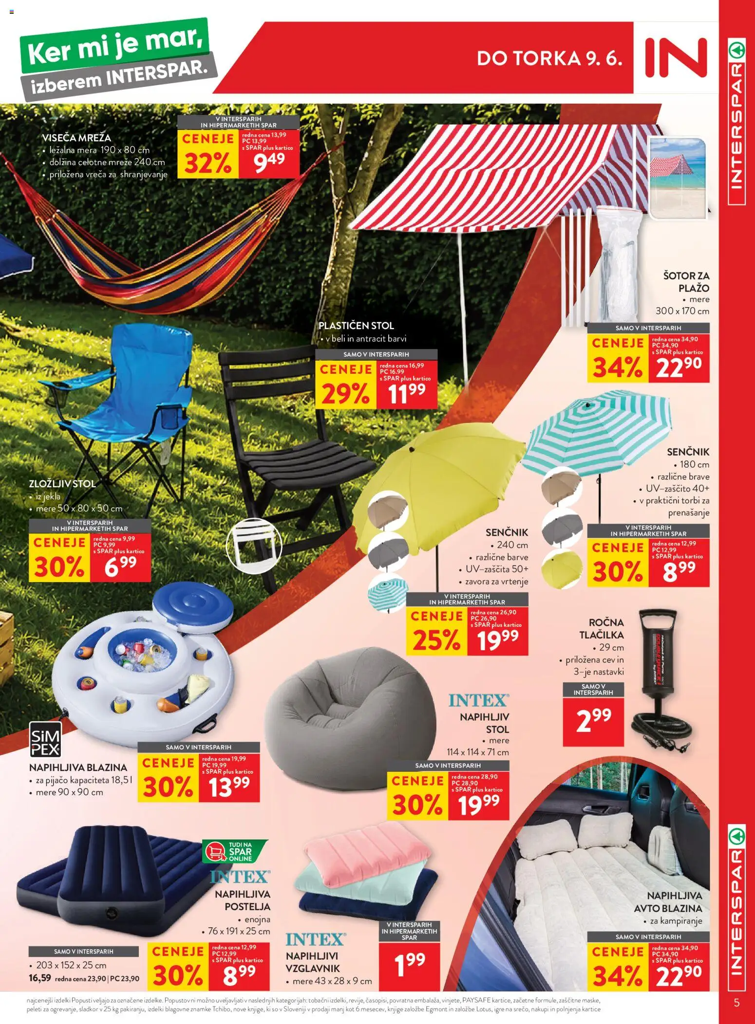 Novi Spar katalog ponudbe – veljaven od 27.05.2026 | Stran: 5 | Izdelki: Napihljiva postelja, Vzglavnik, Postelja, Blazina