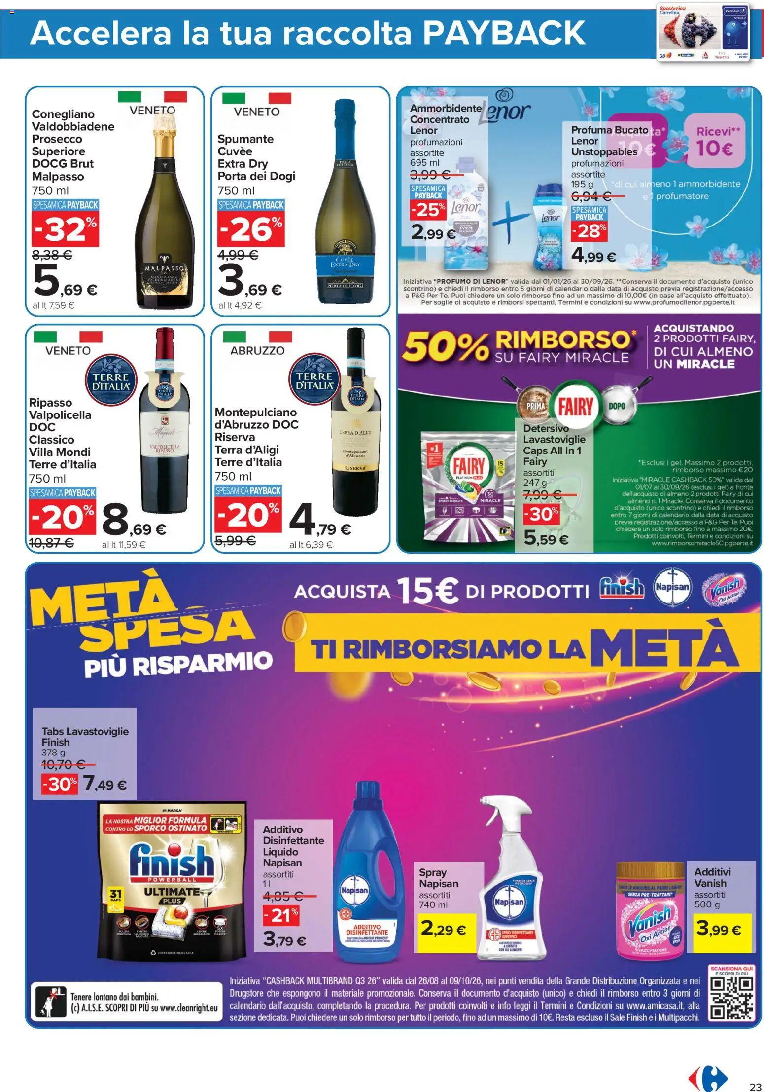 Volantino Carrefour del 15/09/2026 | Pagina: 23 | Prodotti: Porta, Sale, Spumante, Profumo