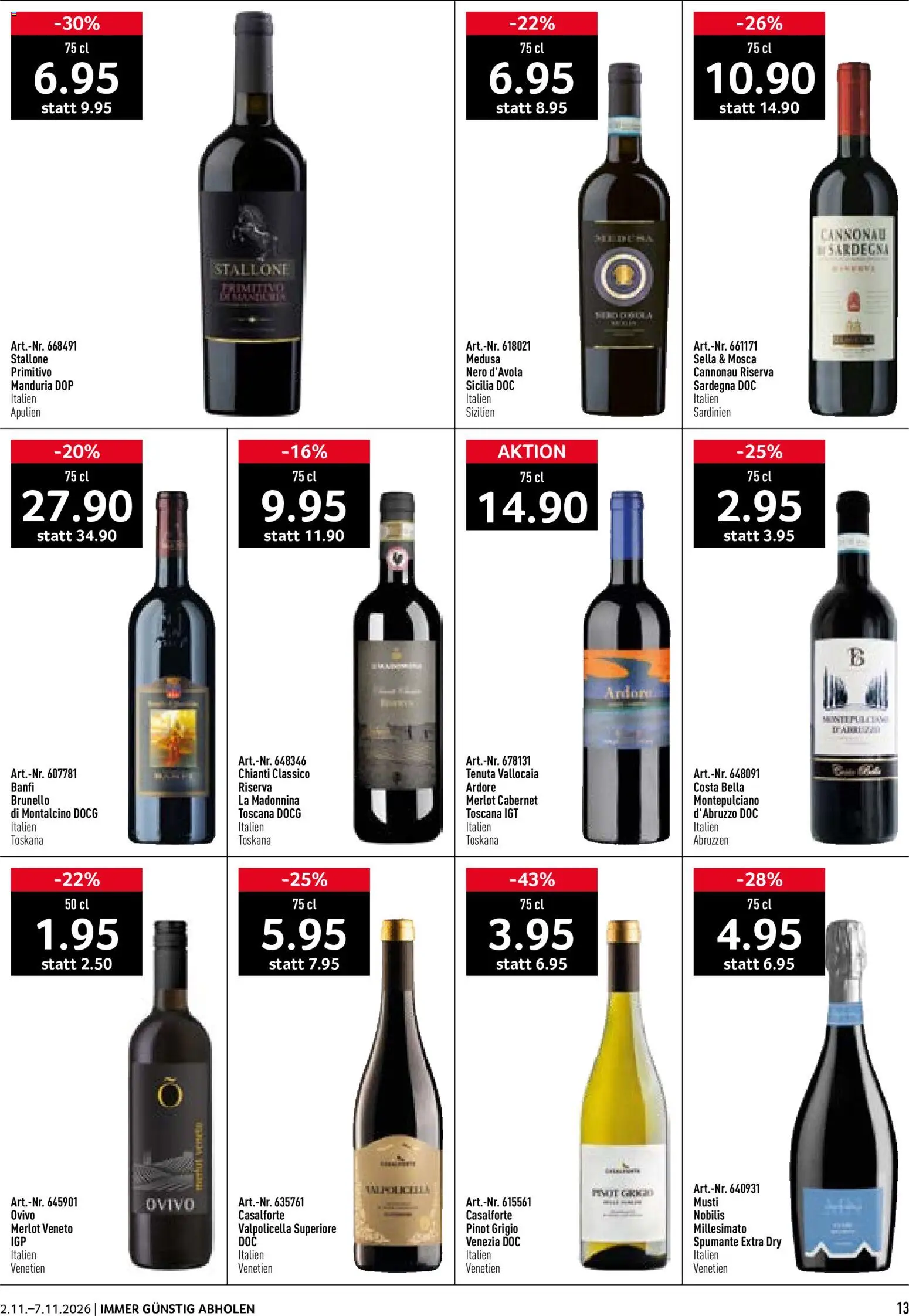 Prodega aktionen Pizzeria – gültig ab 02.11.2026 | Seite: 13 | Produkte: Merlot