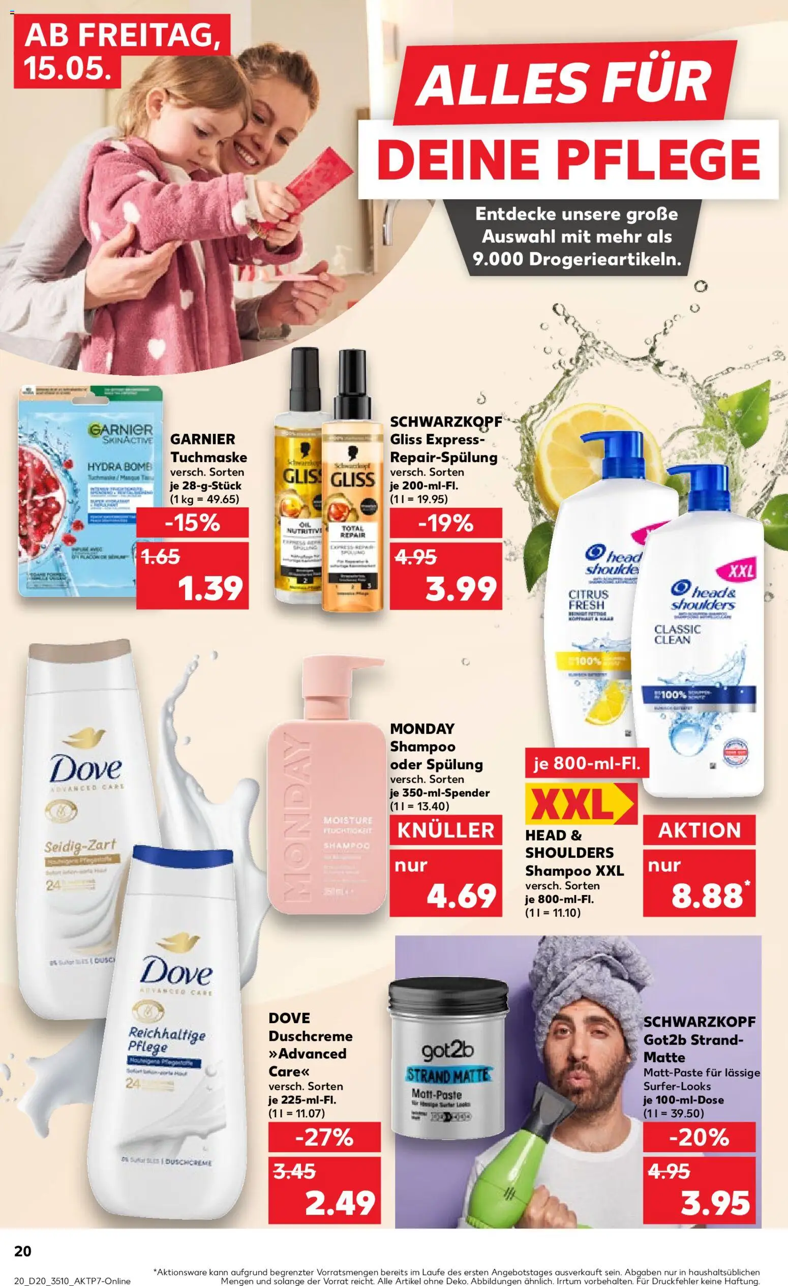 Kaufland Prospekt Leipzig	 – gültig ab 15.05.2026 | Seite: 20 | Produkte: Head & shoulders, Shampoo, Duschcreme, Tuchmaske