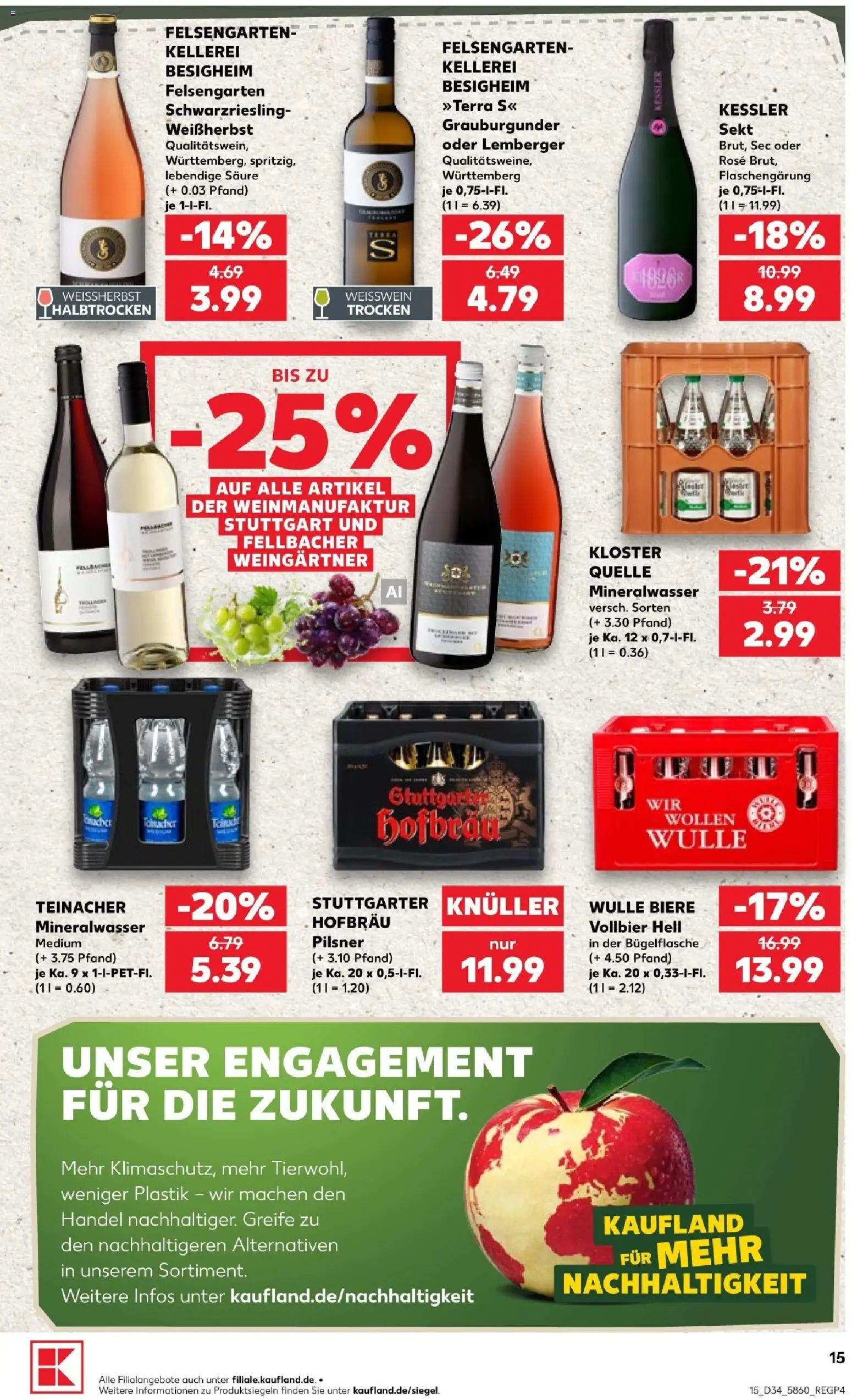 Kaufland Prospekt Stuttgart – gültig ab 20.08.2026 | Seite: 17 | Produkte: Weißwein, Sekt, Mineralwasser