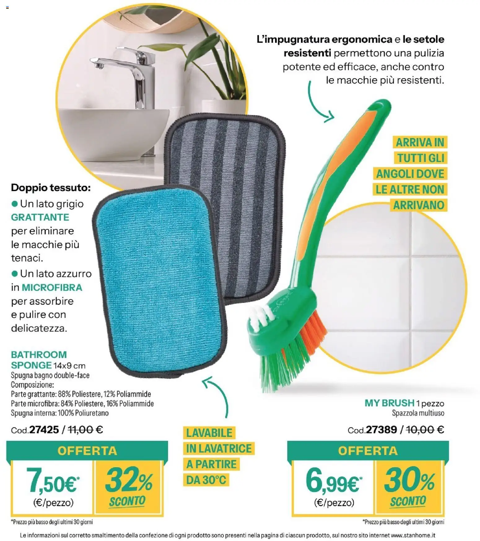 Volantino Stanhome del 14/07/2026 | Pagina: 32 | Prodotti: Spazzola, Spugna, Lavatrice, Bagno