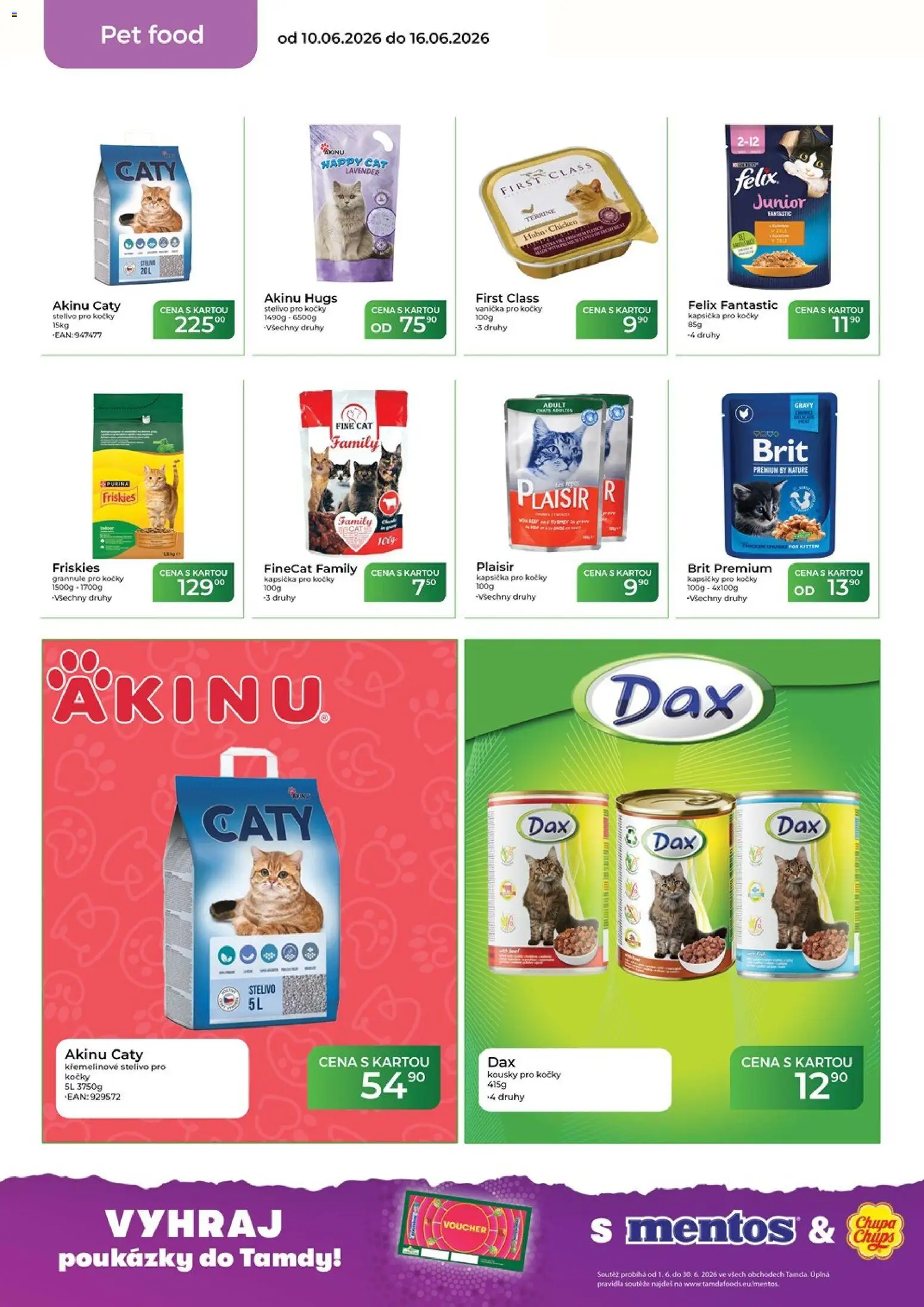Tamda Foods leták od 10.06.2026 | Strana: 50 | Produkty: Felix fantastic, Purina, Stelivo pro kočky, Stelivo