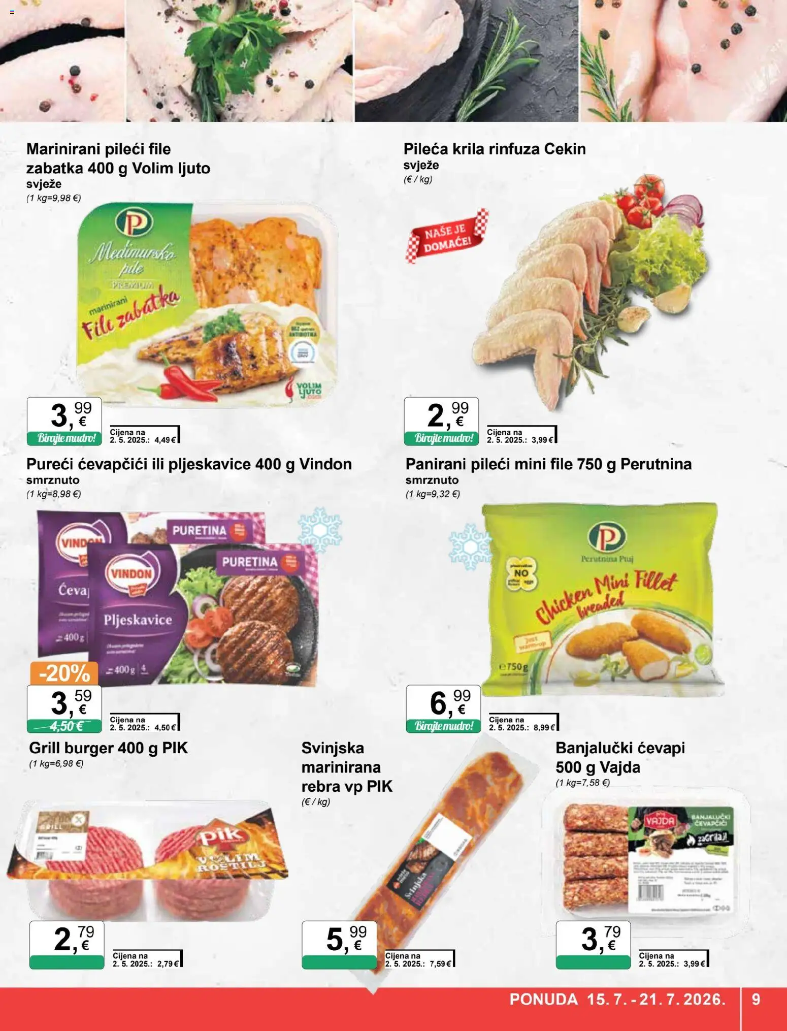 KTC katalog | vrijedi od 15.07.2026 | Stranica: 9 | Proizvodi: Puretina, File, Pileći file, Grill