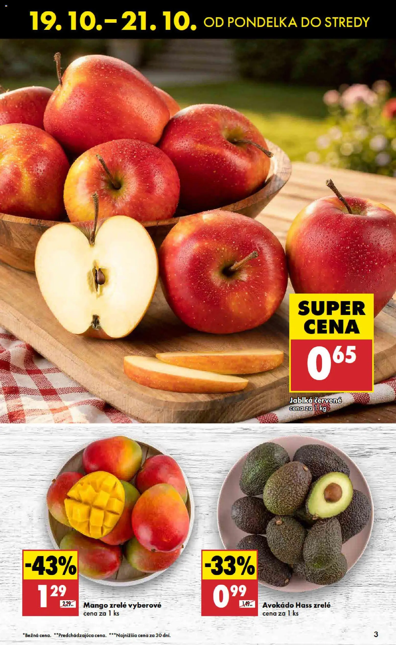 Nové Biedronka akcie – leták je platný od 19.10.2026 | Strana: 3 | Produkty: Jablká, Avokádo, Mango