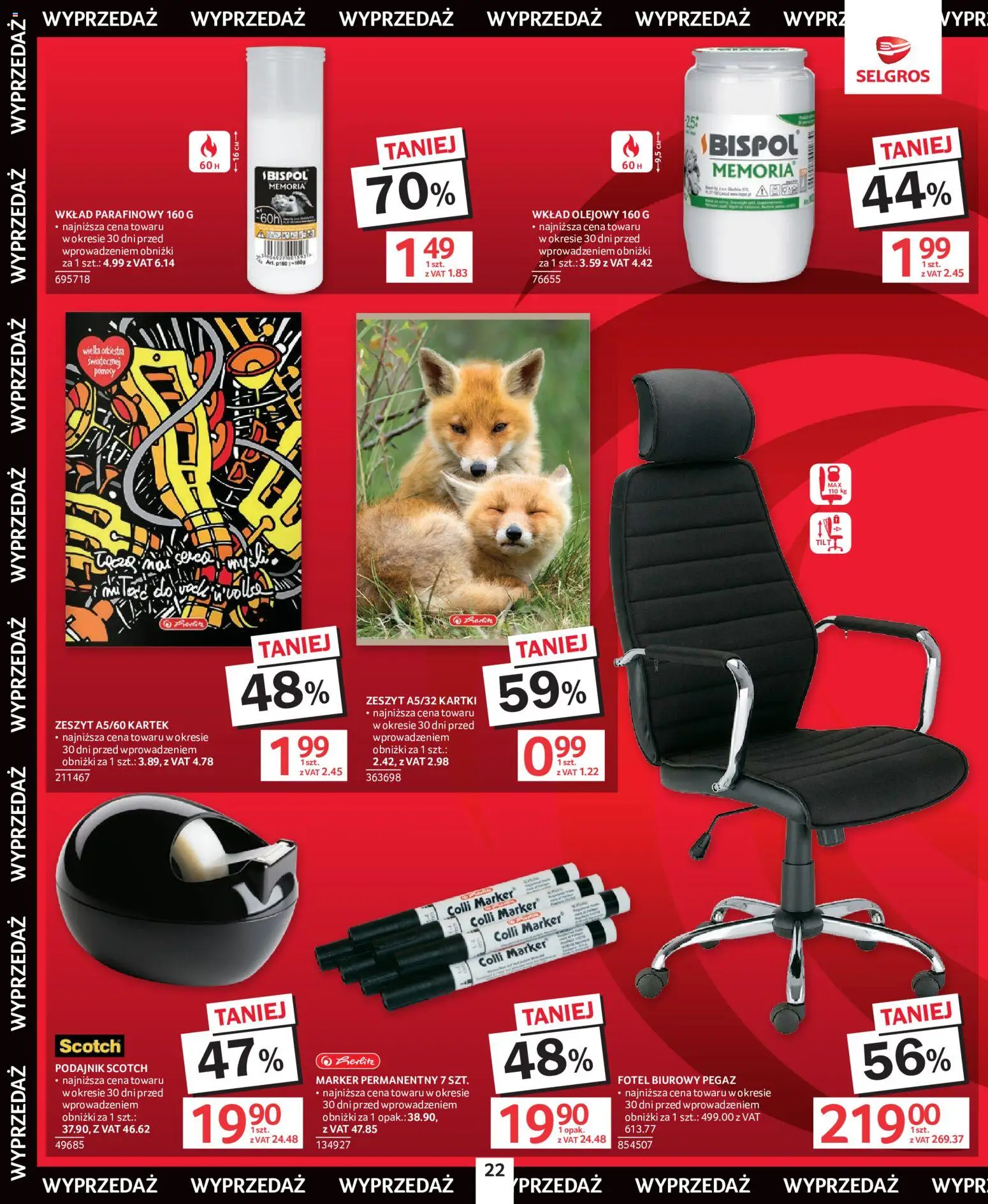 Selgros cash&carry gazetka - Totalna Wyprzedaż od 02.07.2026 | Strona: 22 | Produkty: Zeszyt, Fotel