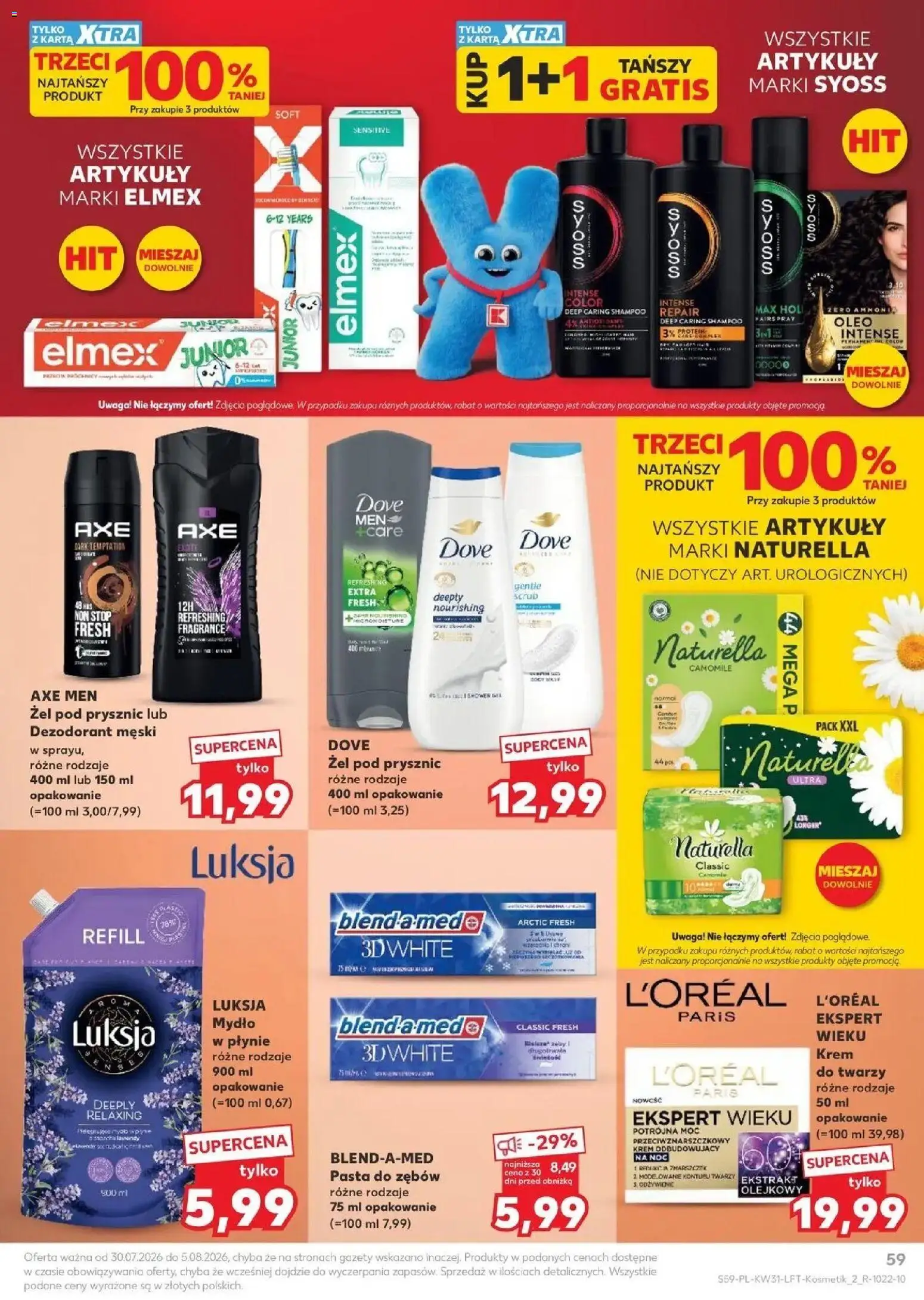 Kaufland gazetka od 30.07.2026 | Strona: 59 | Produkty: Wkładki higieniczne, Szampon, Mydło, Dezodorant