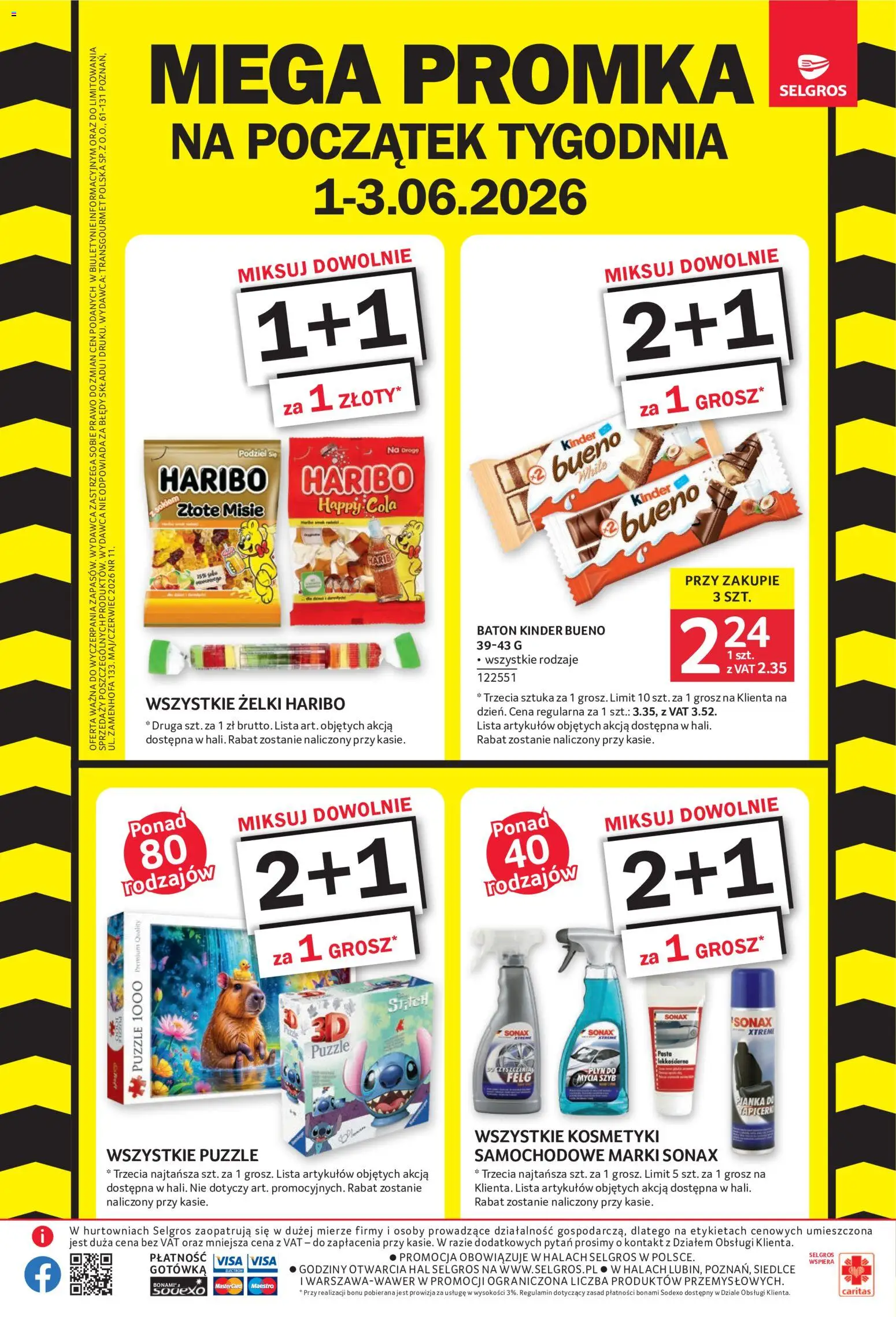 Selgros cash&carry gazetka - Mega Promka od 25.05.2026 | Strona: 2 | Produkty: Kosmetyki, Pesto, Kinder Bueno, Baton