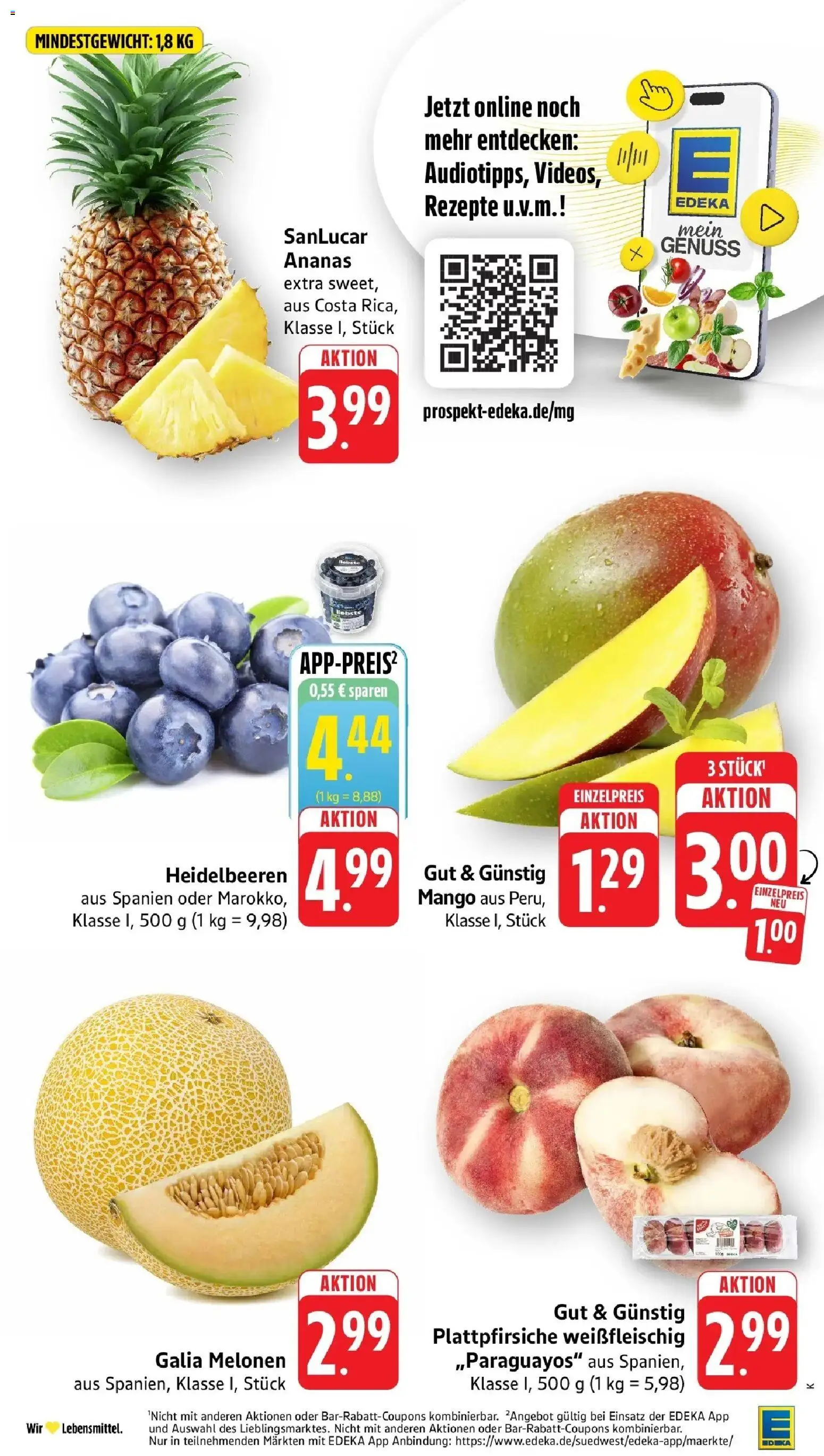 Edeka prospekt Ettenheim	 – gültig ab 10.05.2026 | Seite: 9 | Produkte: Ananas, Heidelbeeren, Mango