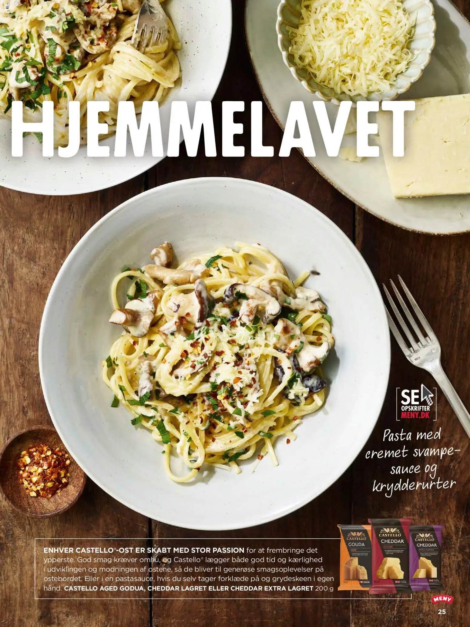 Meny tilbudsavis – gyldig fra 01/10/2026 | Side: 25 | Produkter: Svampe, Cheddar, Pasta