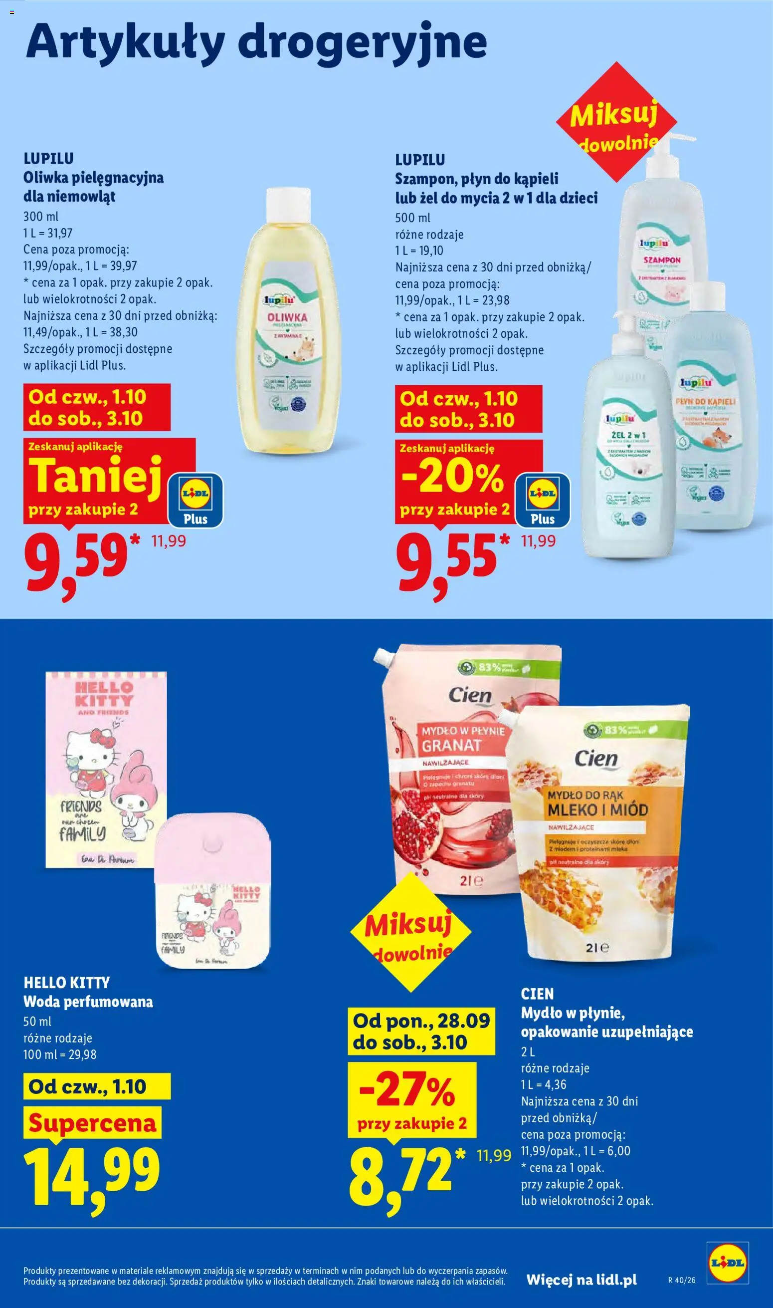 Lidl Polsko leták od 01.10.2026 | Strana: 93 | Produkty: Mýdlo, Mléko, Cien