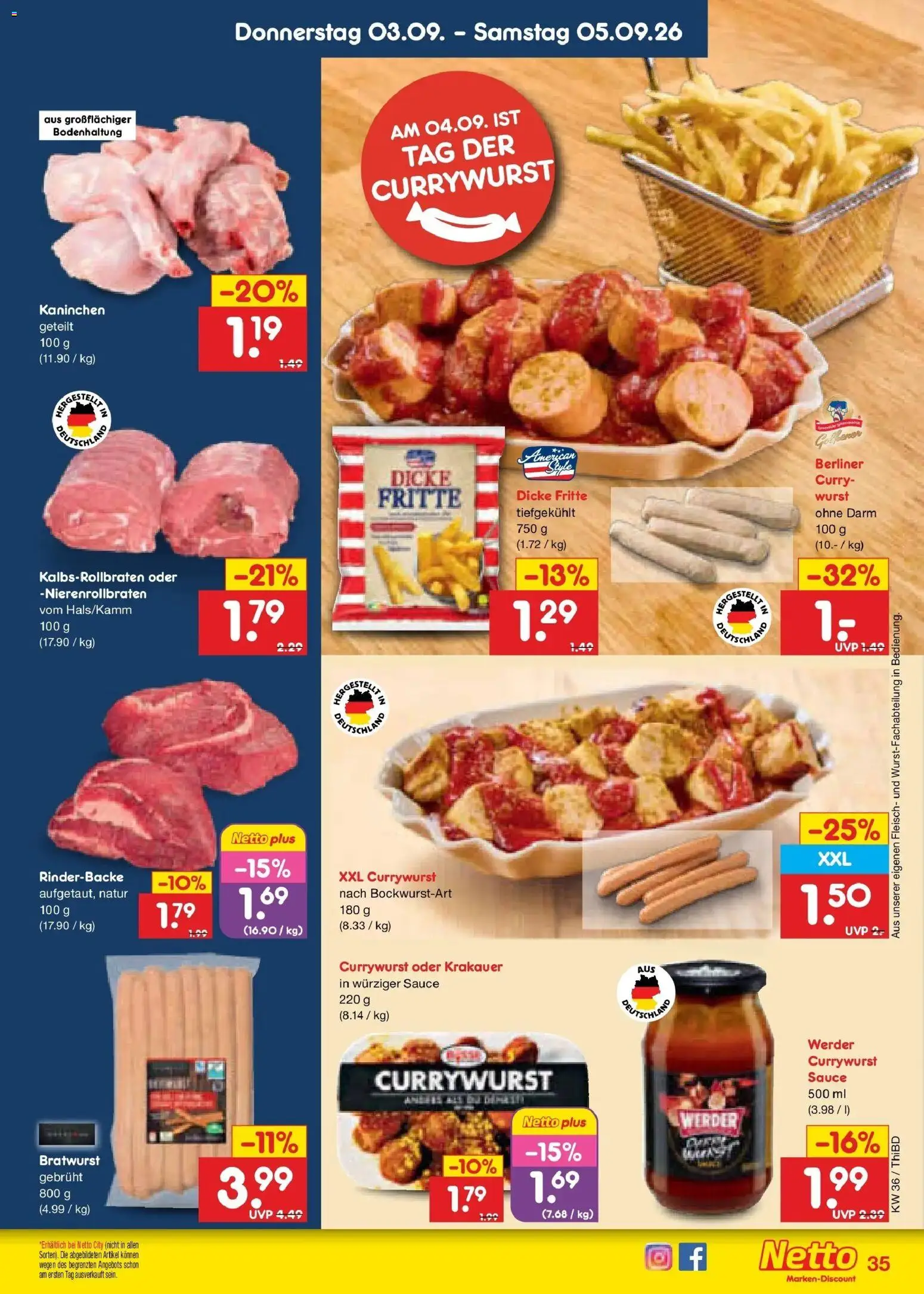 Netto Marken-Discount Prospekt Thiendorf – gültig ab 31.08.2026 | Seite: 47 | Produkte: Berliner, Kaninchen, Wurst, Fleisch